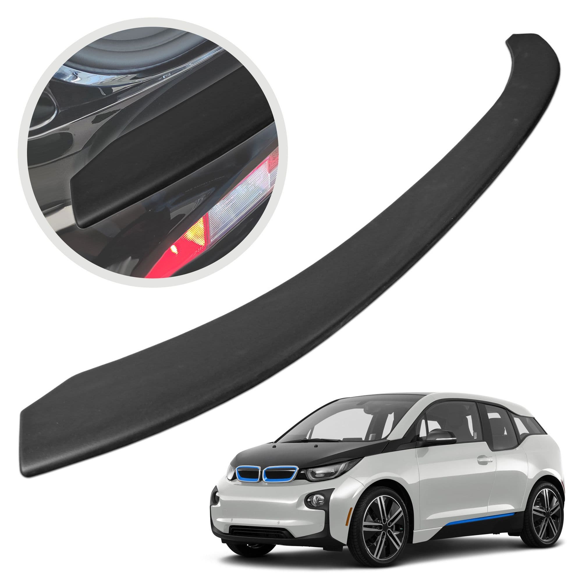 Rear bumper trim — Black, ABS plastic, Matte