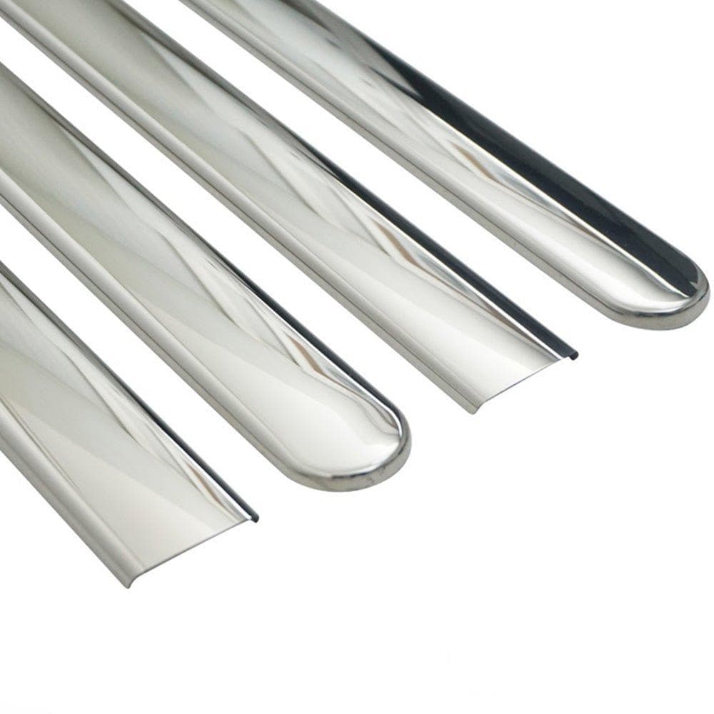Moulures de portes latérales — Chrome, Acier inoxydable, Poli
