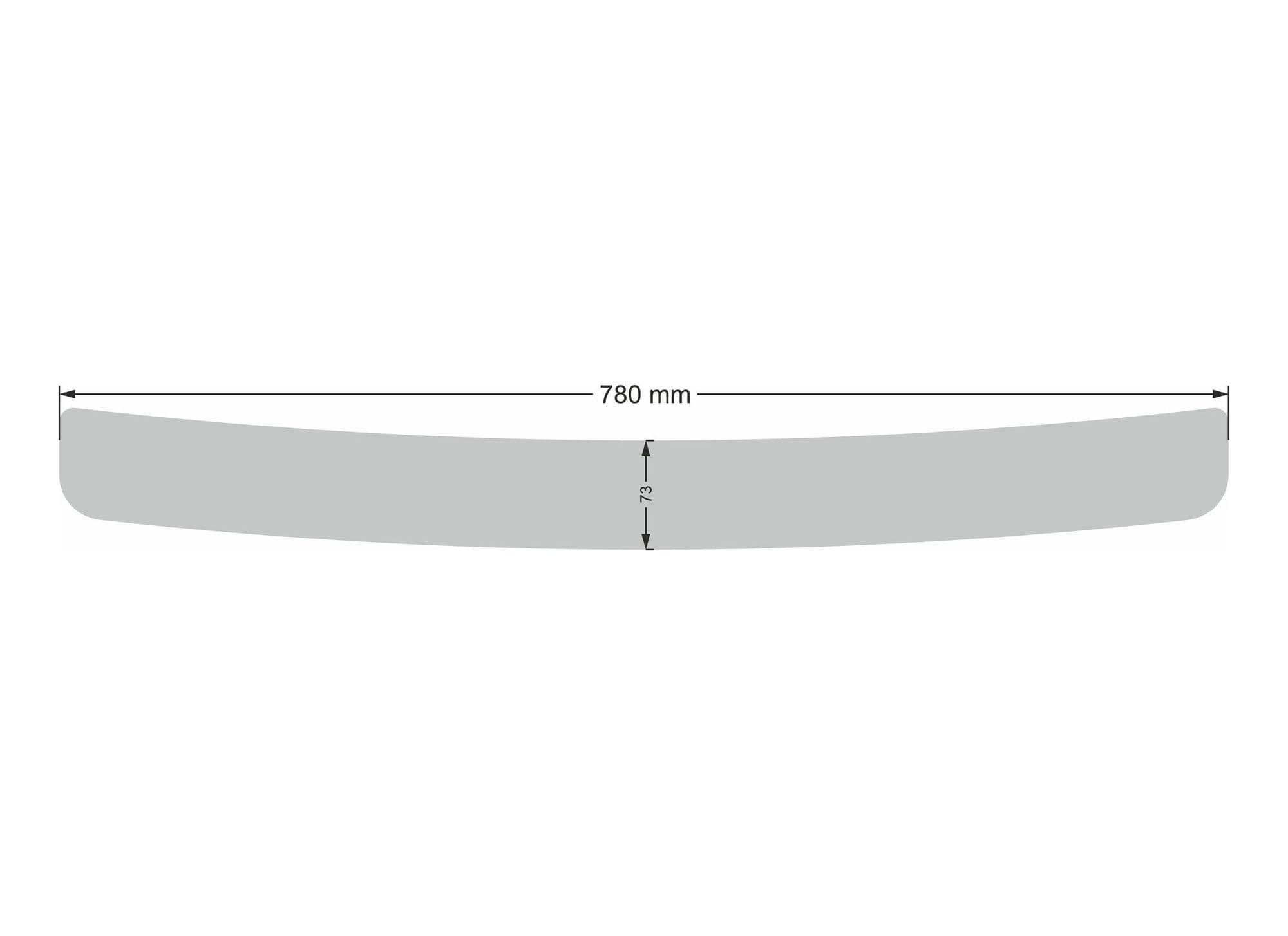 Rear bumper trim — Chrome, Stainless steel, Polished