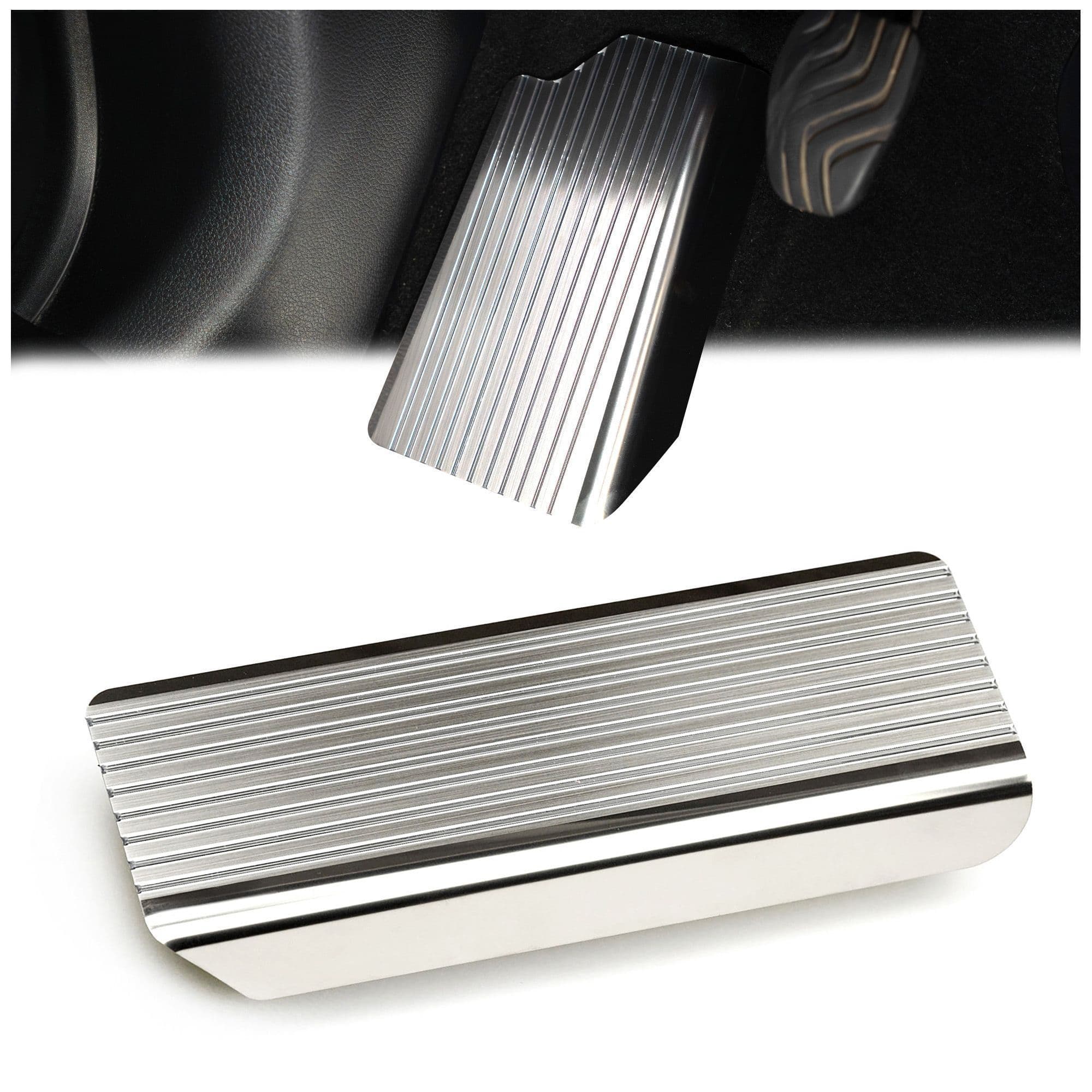 Footrest plate — Silver, Stainless steel, Brushed