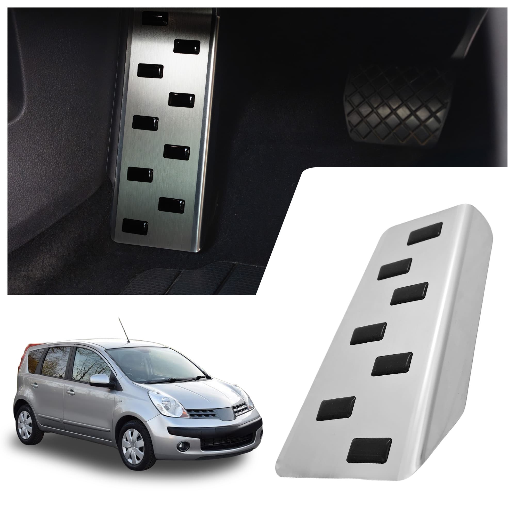 Footrest plate — Black | Silver, Stainless steel, Brushed