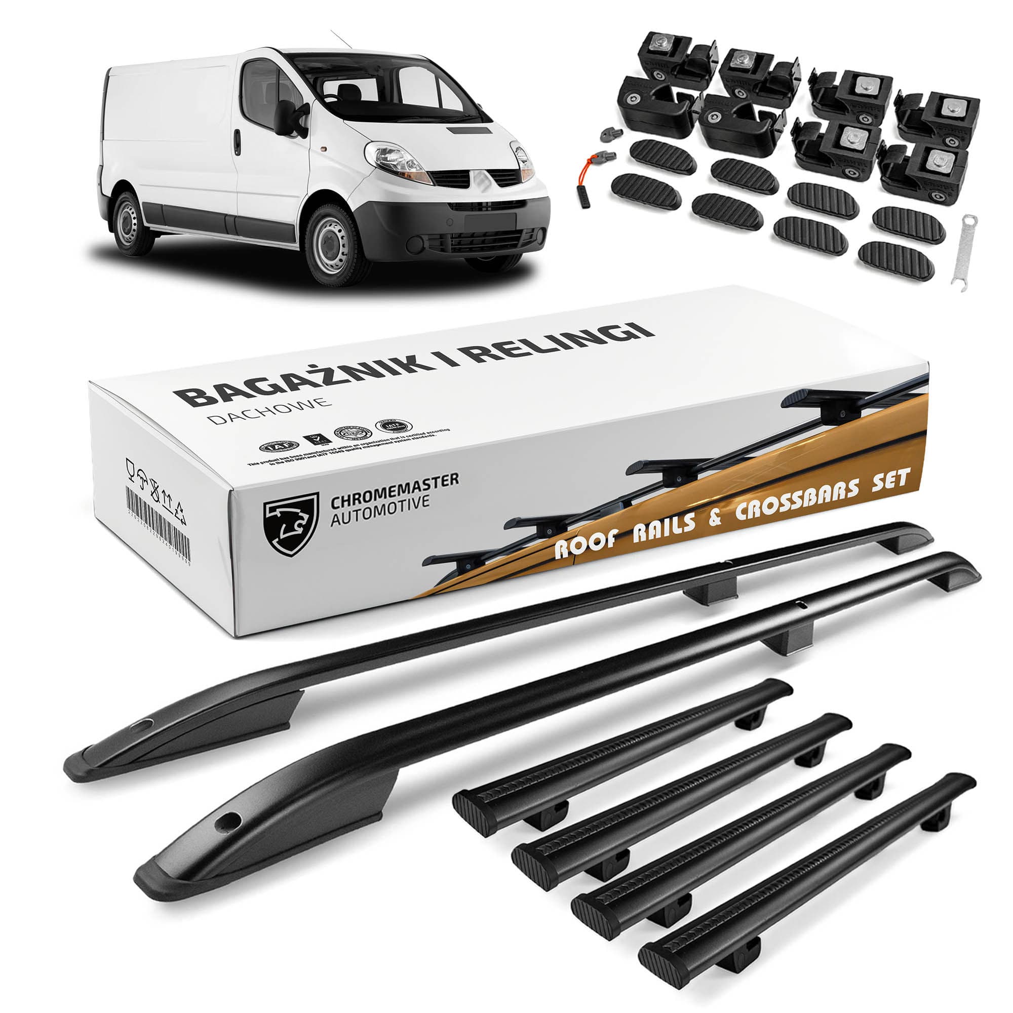 Roof rails with cross bars included SKYPORT — Black, Aluminum | Plastic, Painted