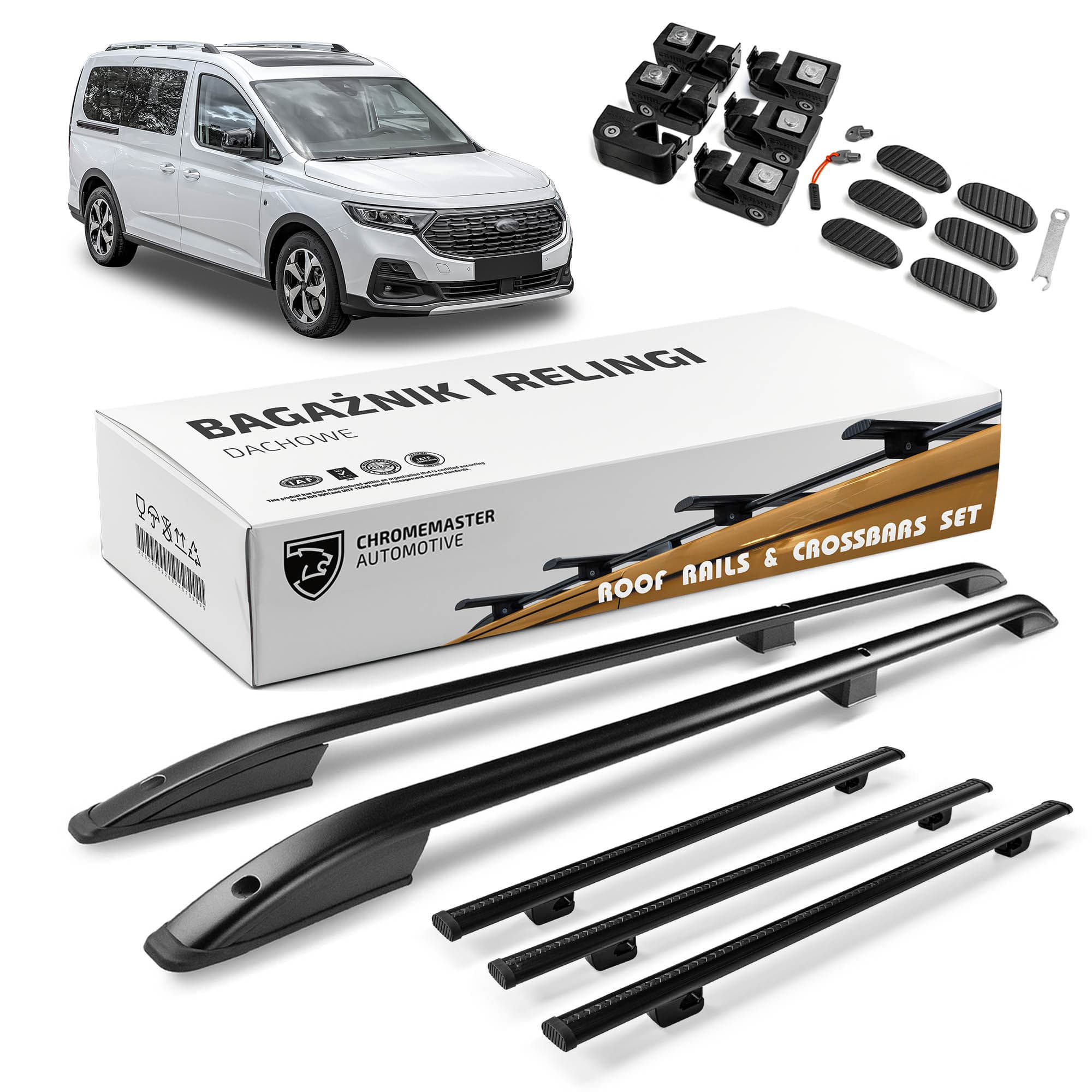 Roof rails with cross bars included SKYPORT — Black, Aluminum | Plastic, Painted