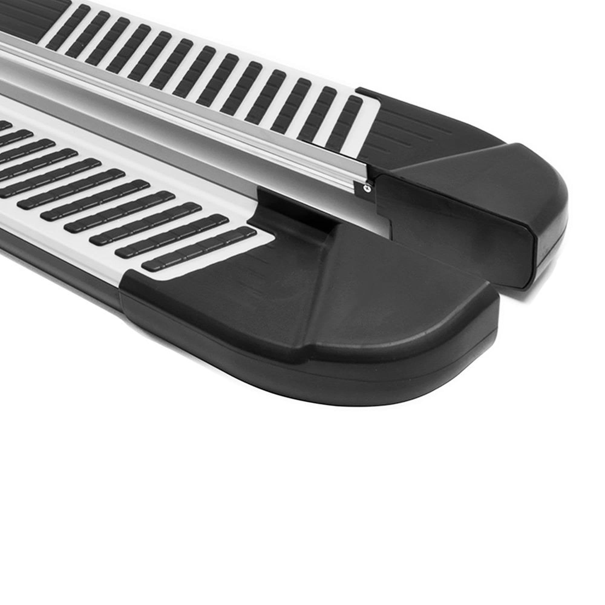 Side steps PY001 — Black | Silver, Aluminum | Plastic, Non-slip
