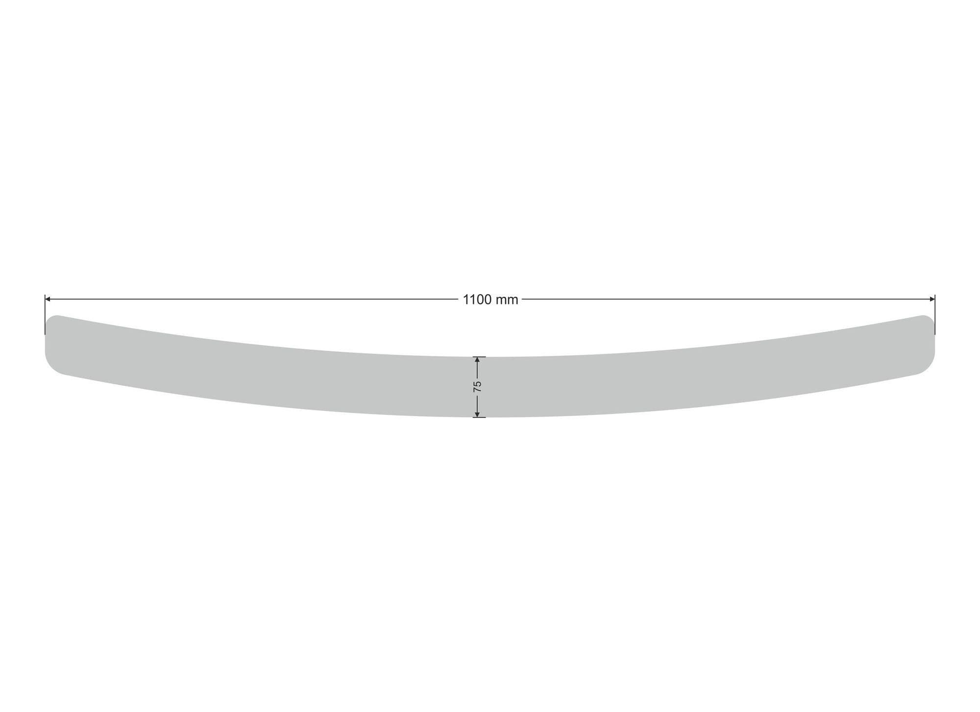 Rear bumper trim — Chrome, Stainless steel, Polished