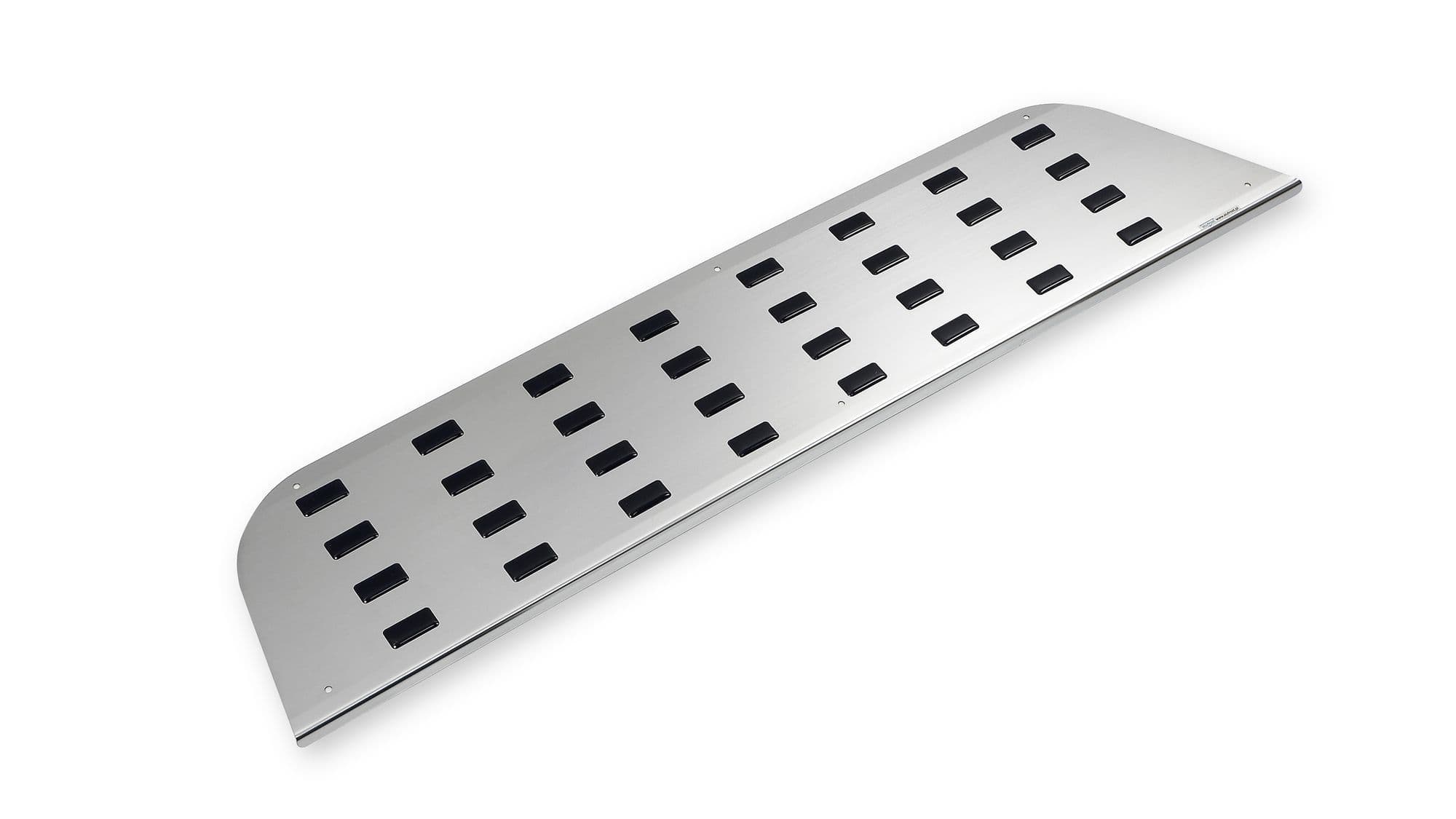 Cover for left rear interior step — Black | Silver, Stainless steel, Polished