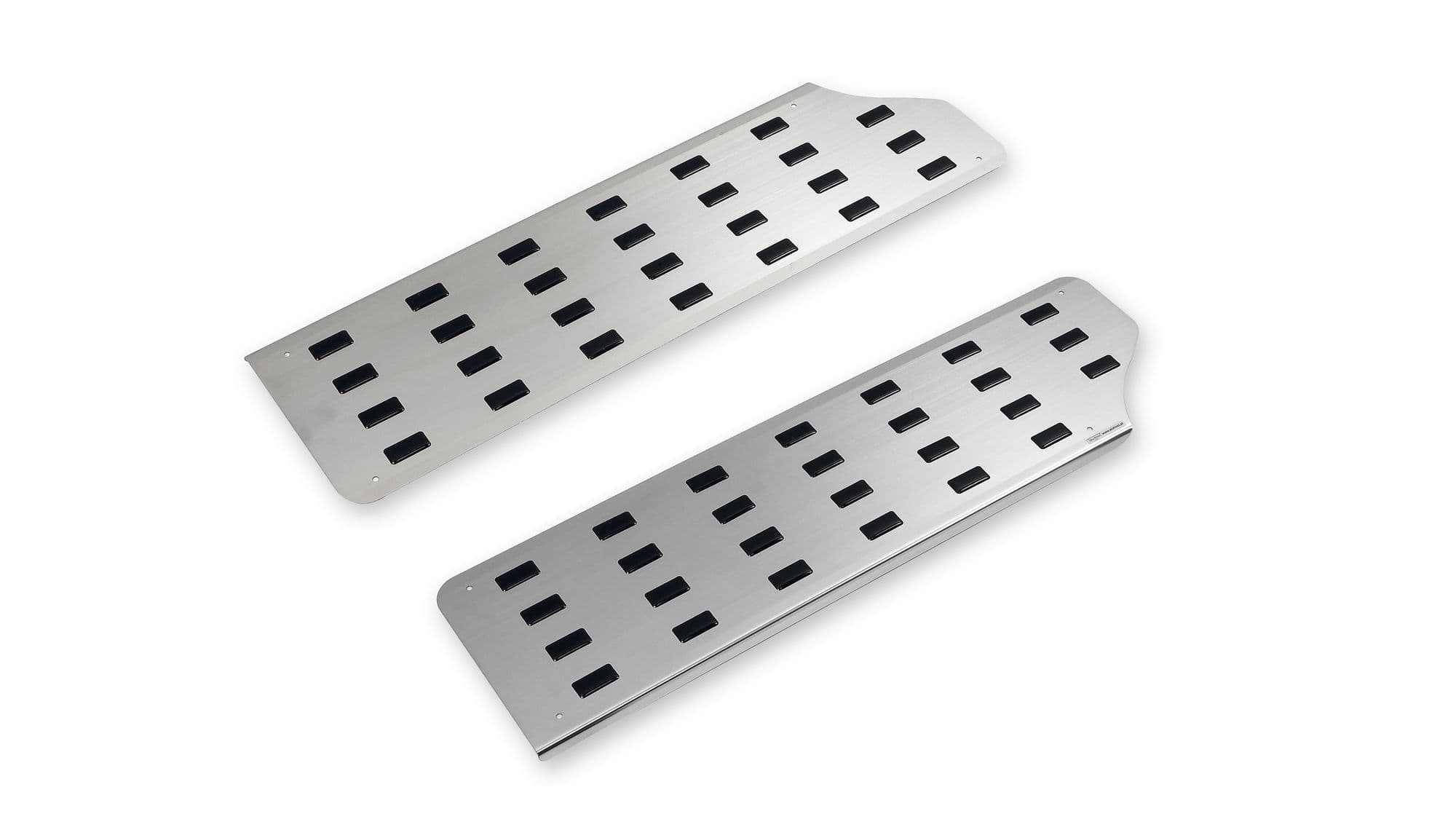 Covers for front interior steps — Black | Silver, Stainless steel, Polished