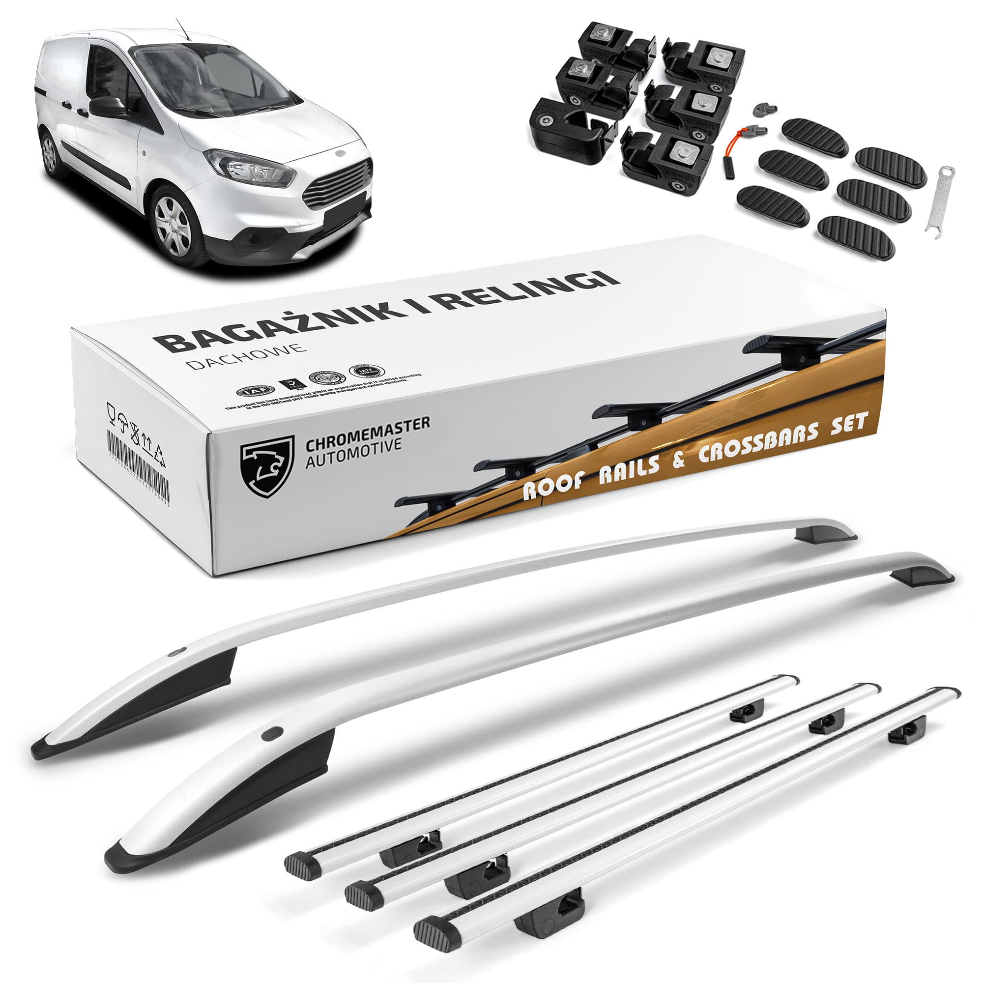 Roof rails with cross bars included SKYPORT — Silver, Aluminum | Plastic, Painted