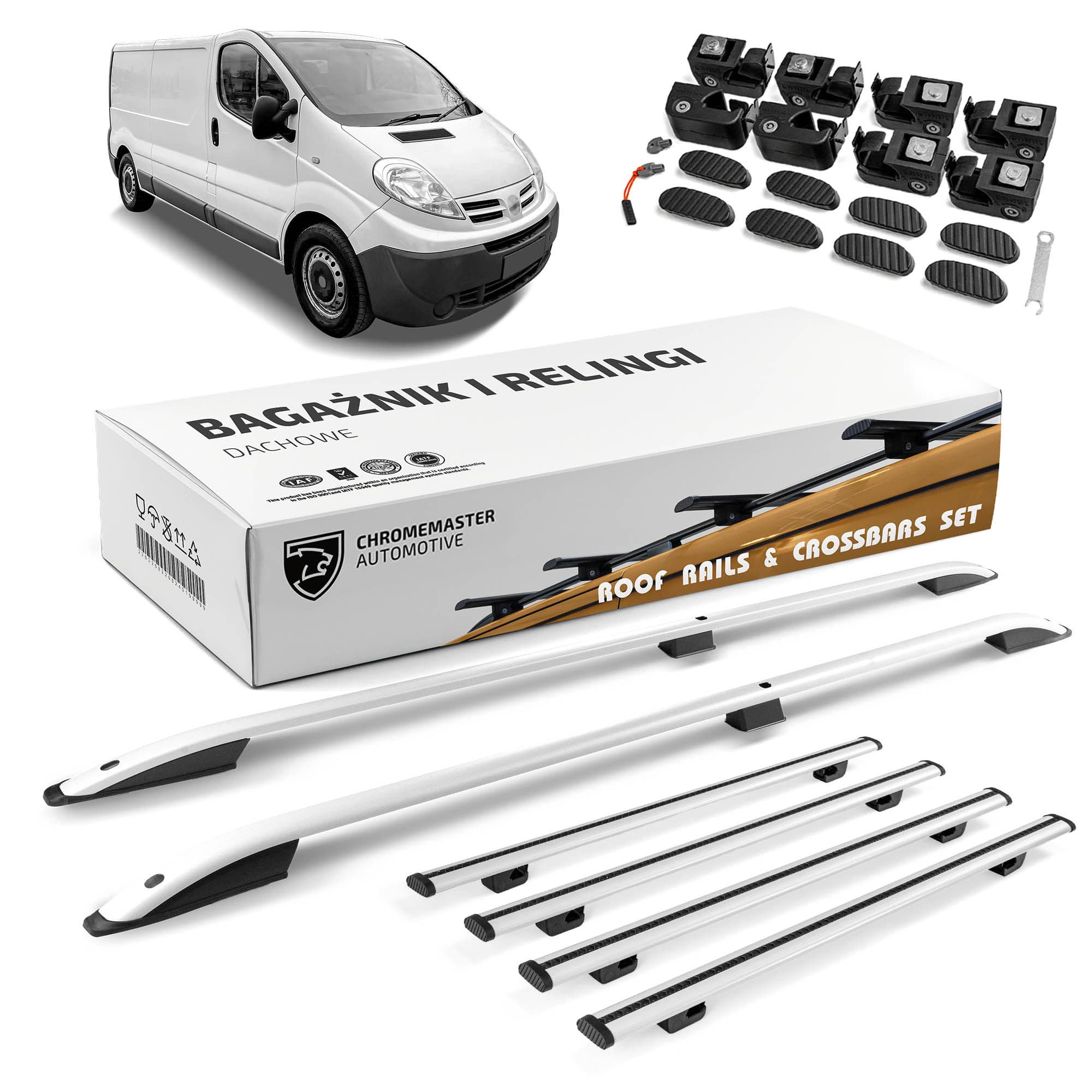Roof rails with cross bars included SKYPORT — Silver, Aluminum | Plastic, Painted