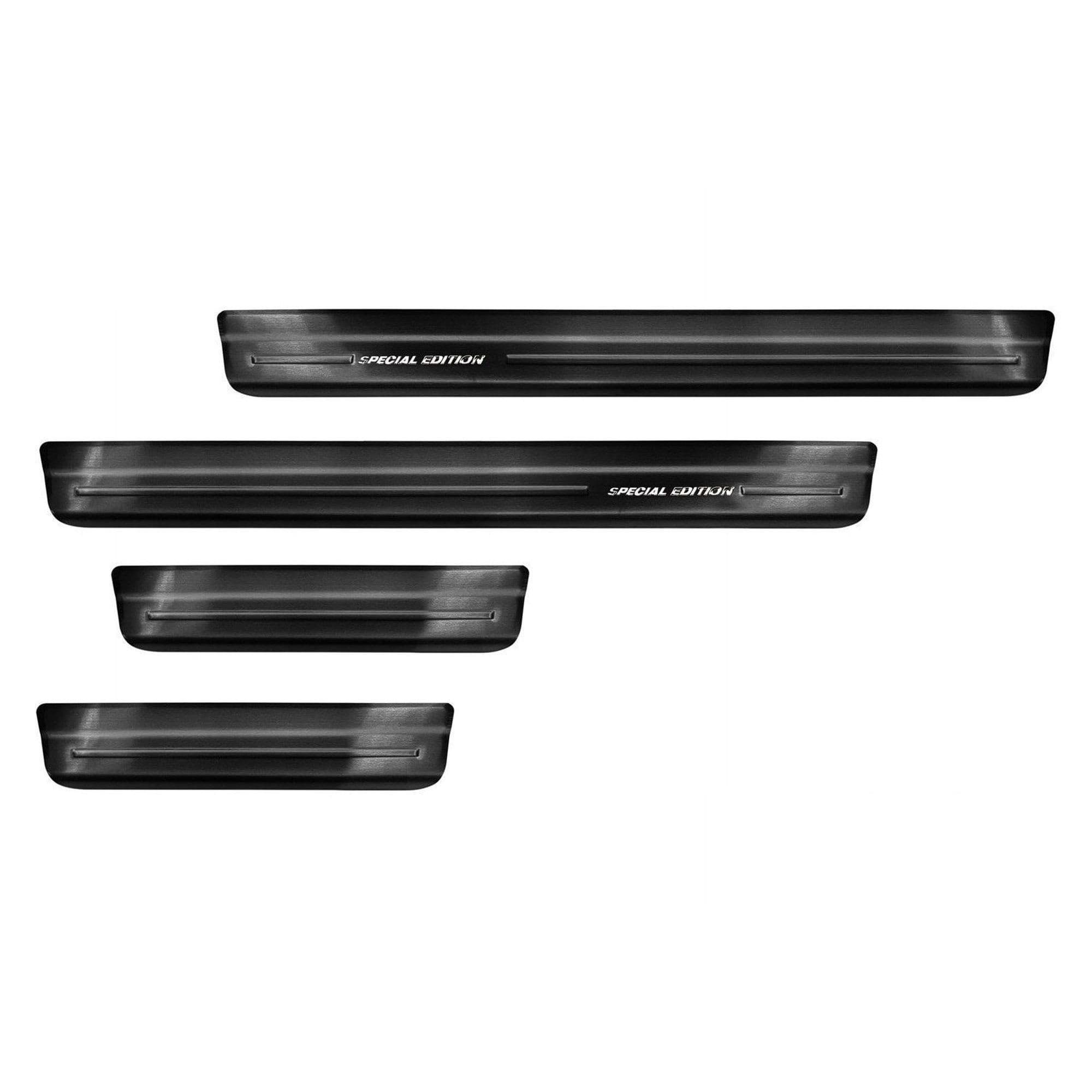 Schwellerleisten — Schwarz, Rostfreier Stahl, Gebürstet