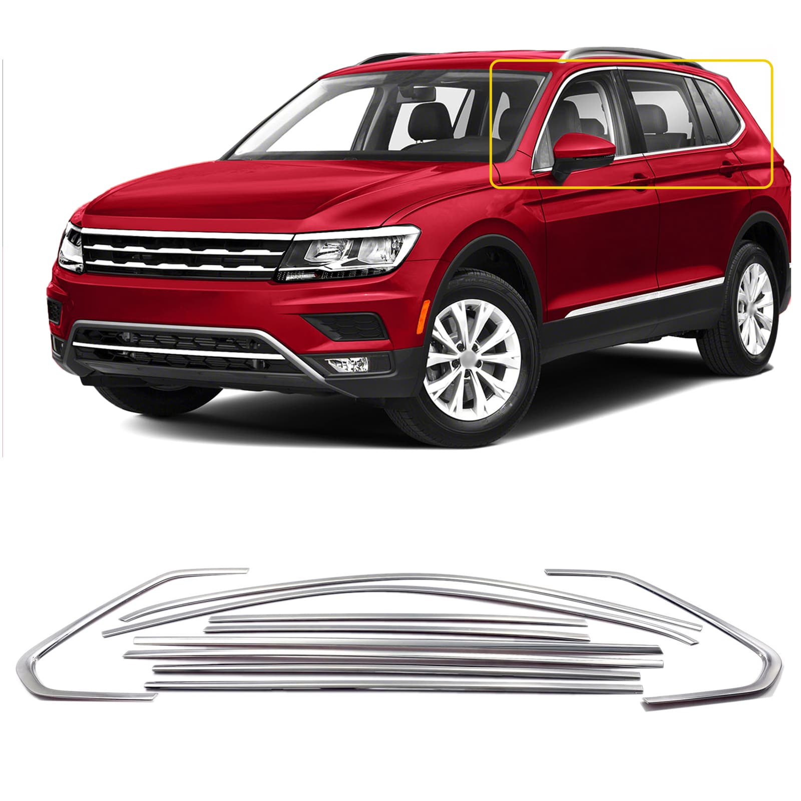 Side window trims — Chrome, Stainless steel, Polished