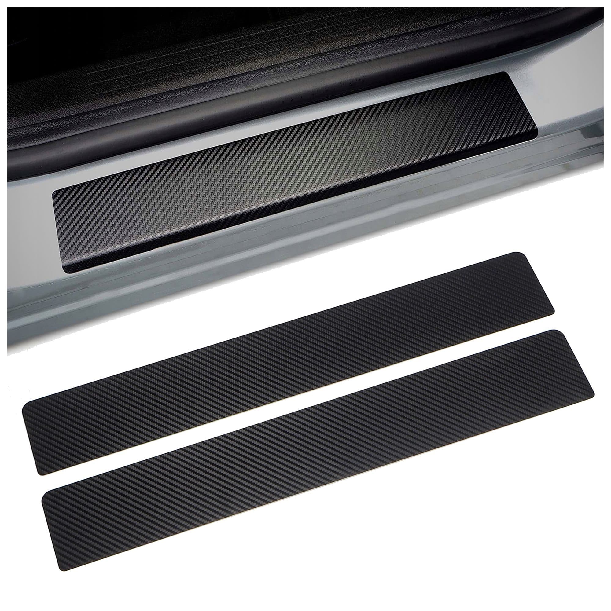 Front sill trims — Black | Grey, Vinyl carbon fiber wrap, Matte