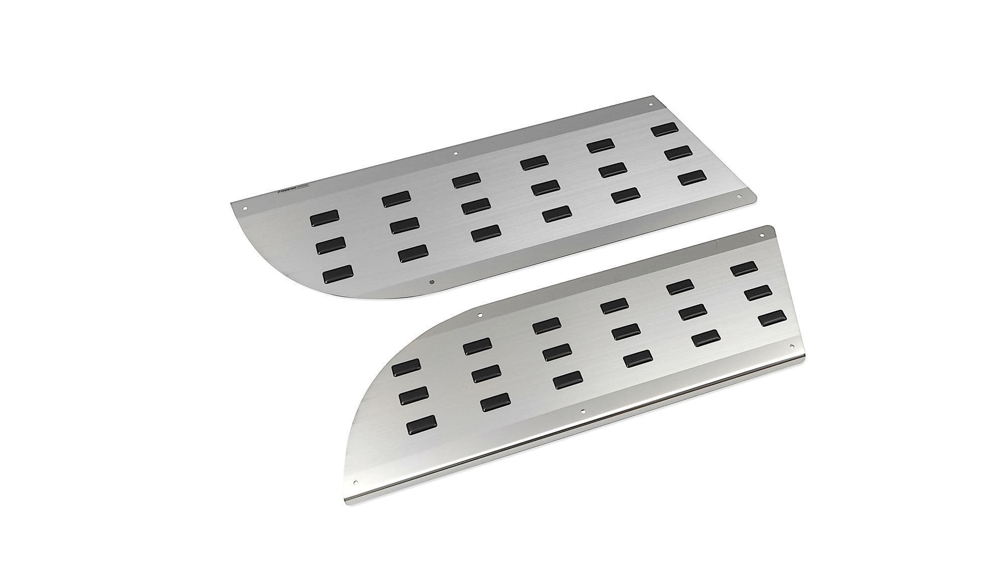 Covers for front interior steps — Black | Silver, Stainless steel, Polished