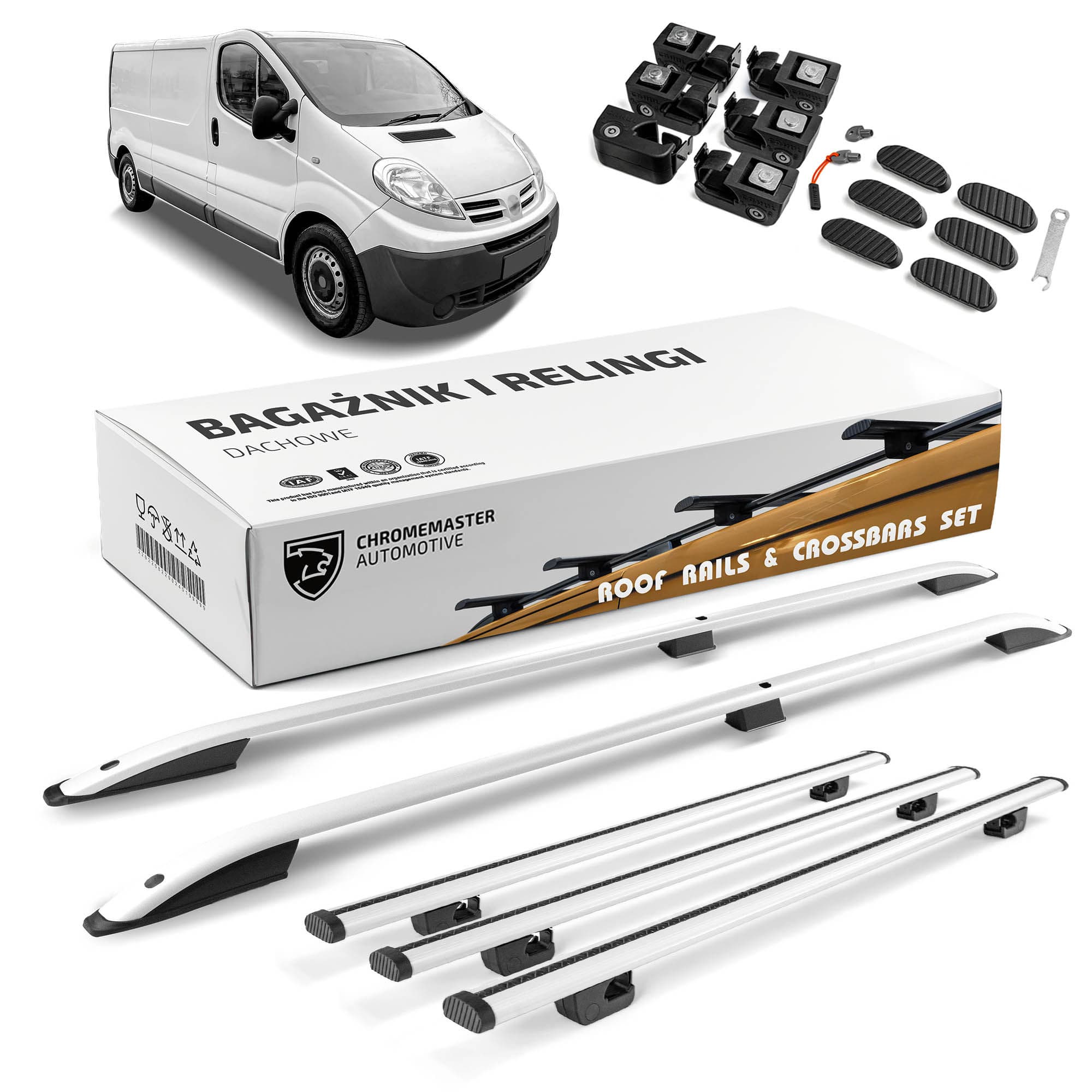 Roof rails with cross bars included SKYPORT — Silver, Aluminum | Plastic, Painted