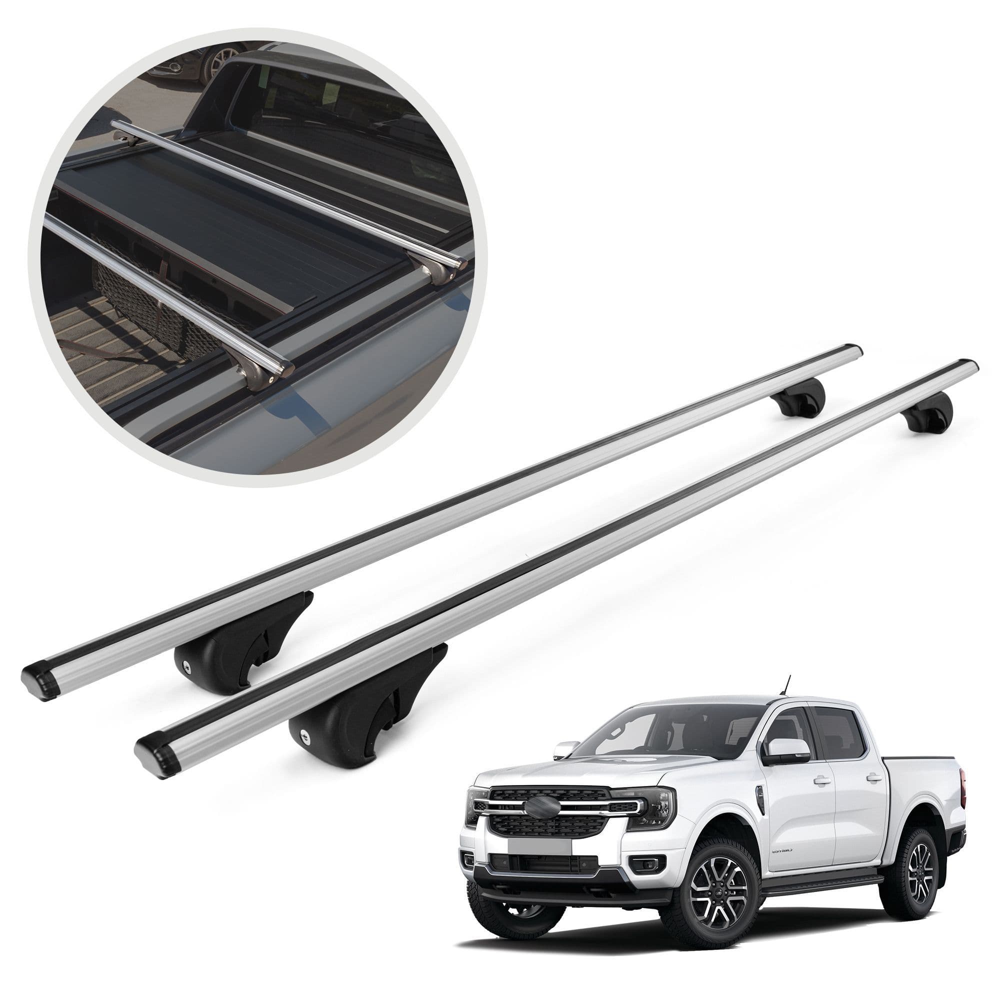 Truck bed rack — Silver, Aluminum, Painted