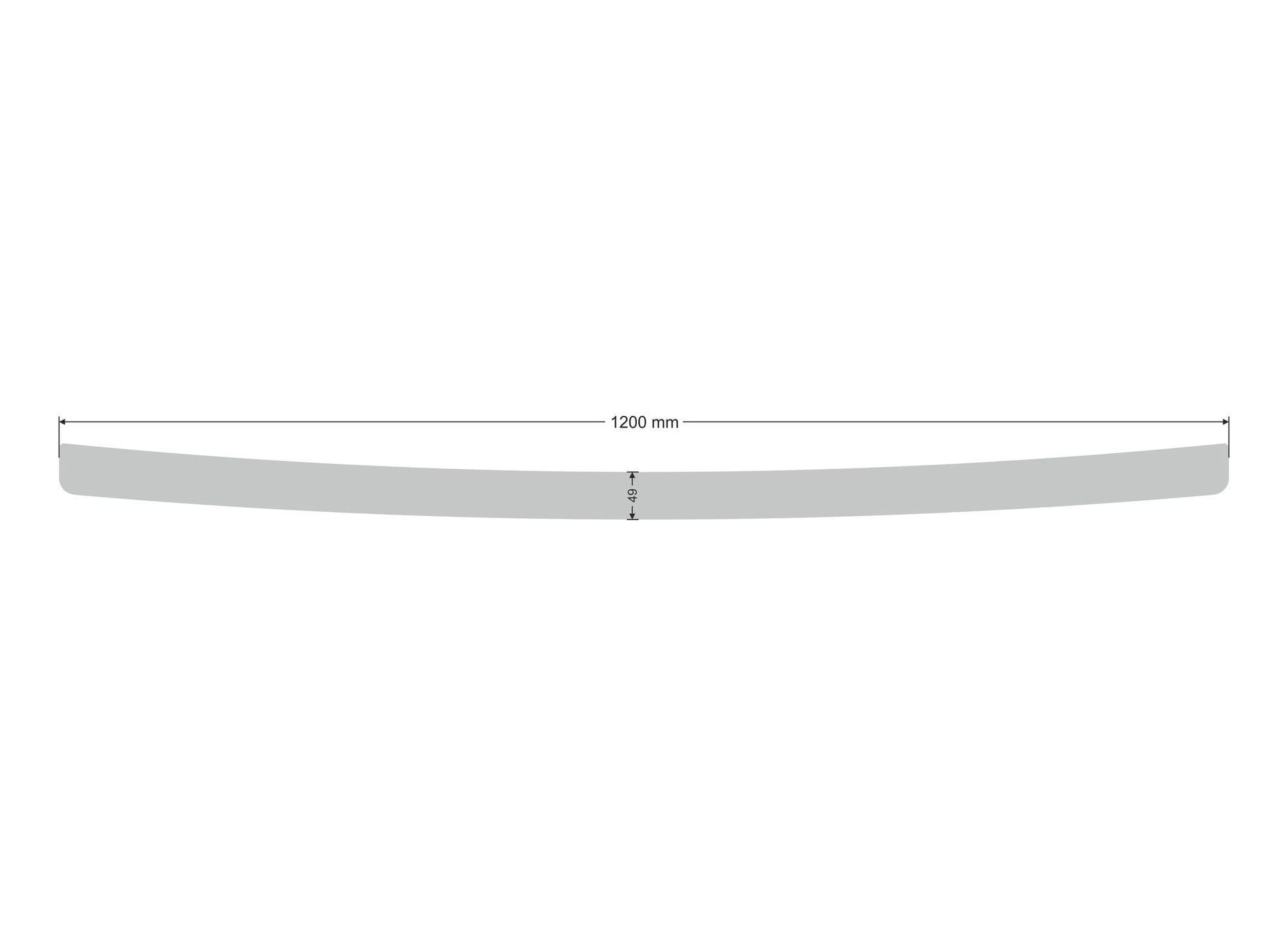 Rear bumper trim — Chrome, Stainless steel, Polished