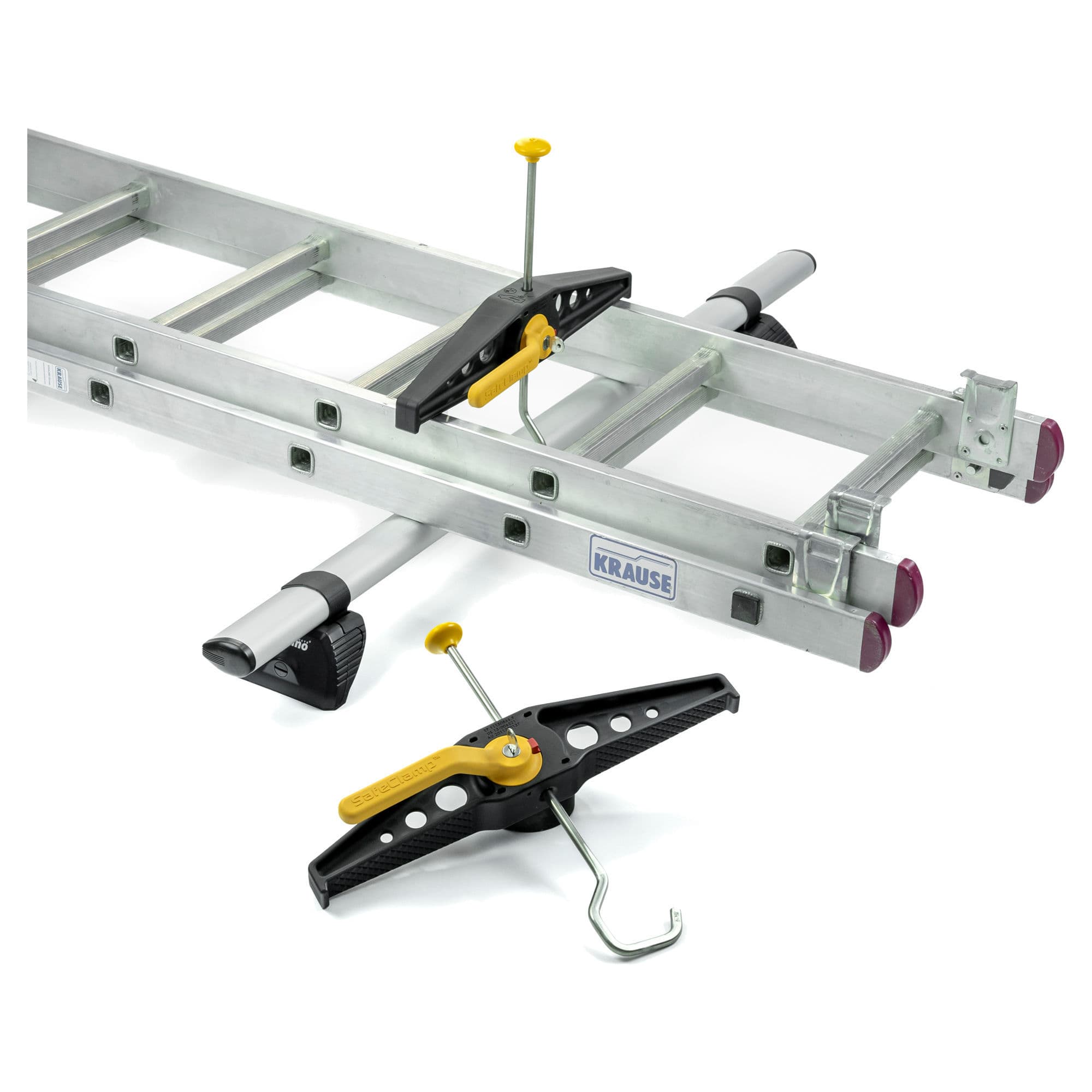 Clamp for securing ladders SafeClamp — Black, Steel | Plastic