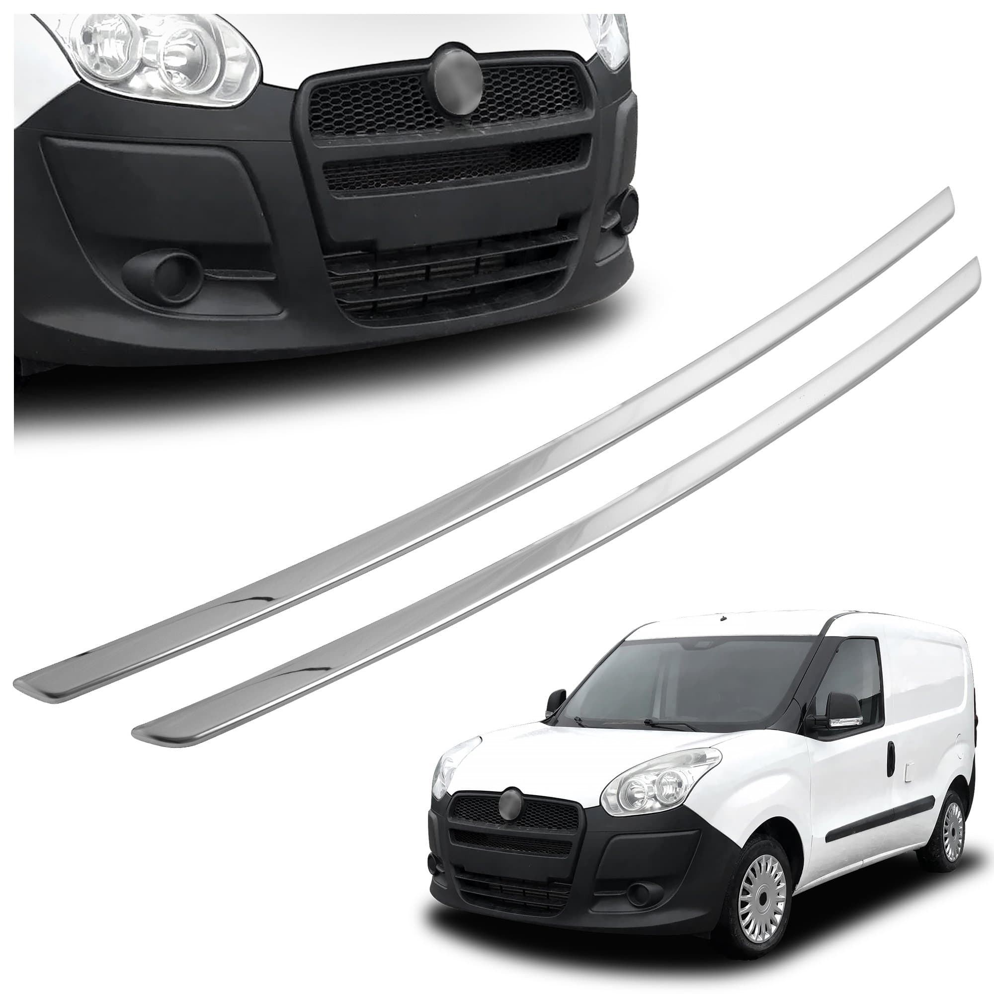 Front bumper grille trims — Chrome, Stainless steel, Polished
