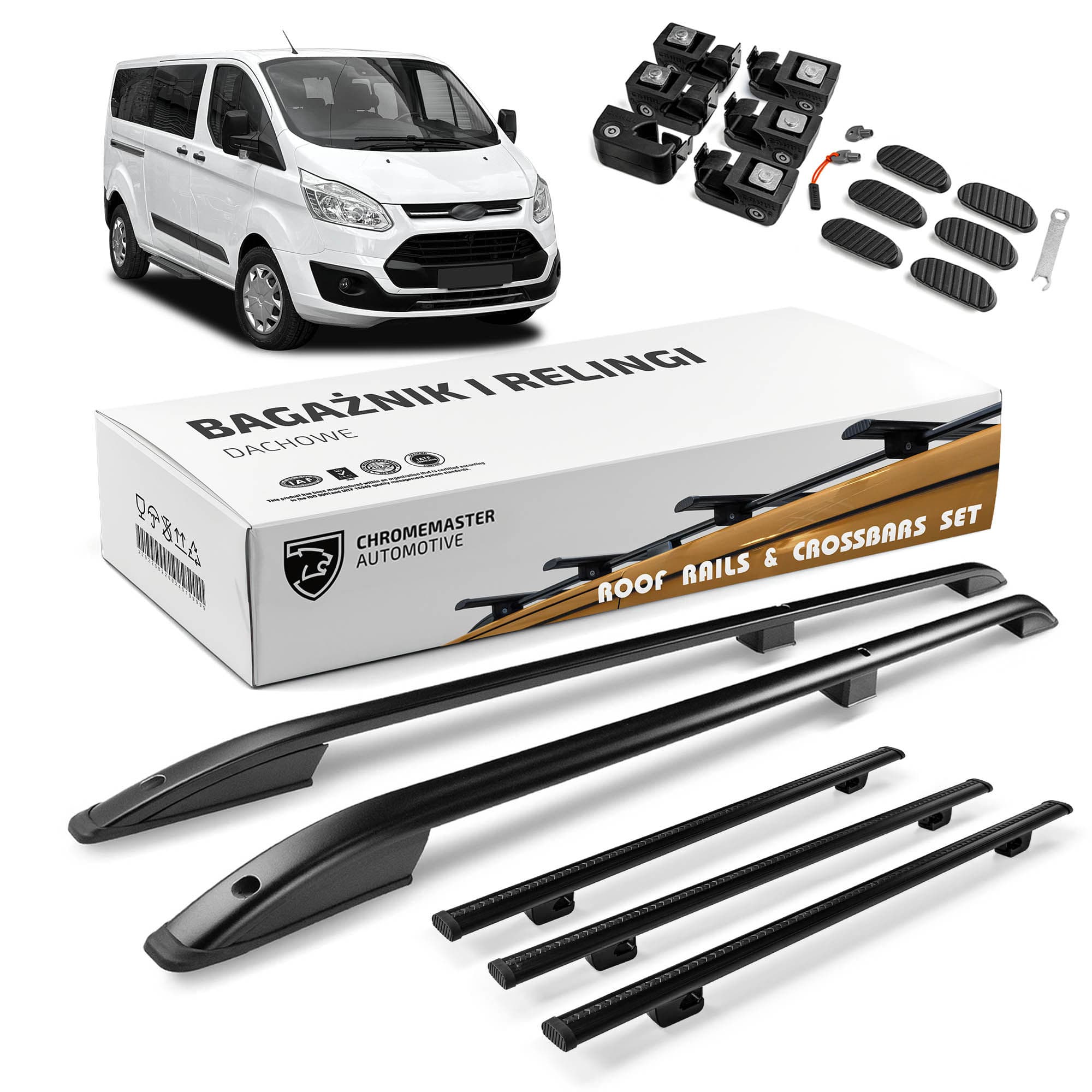 Roof rails with cross bars included SKYPORT — Black, Aluminum | Plastic, Painted