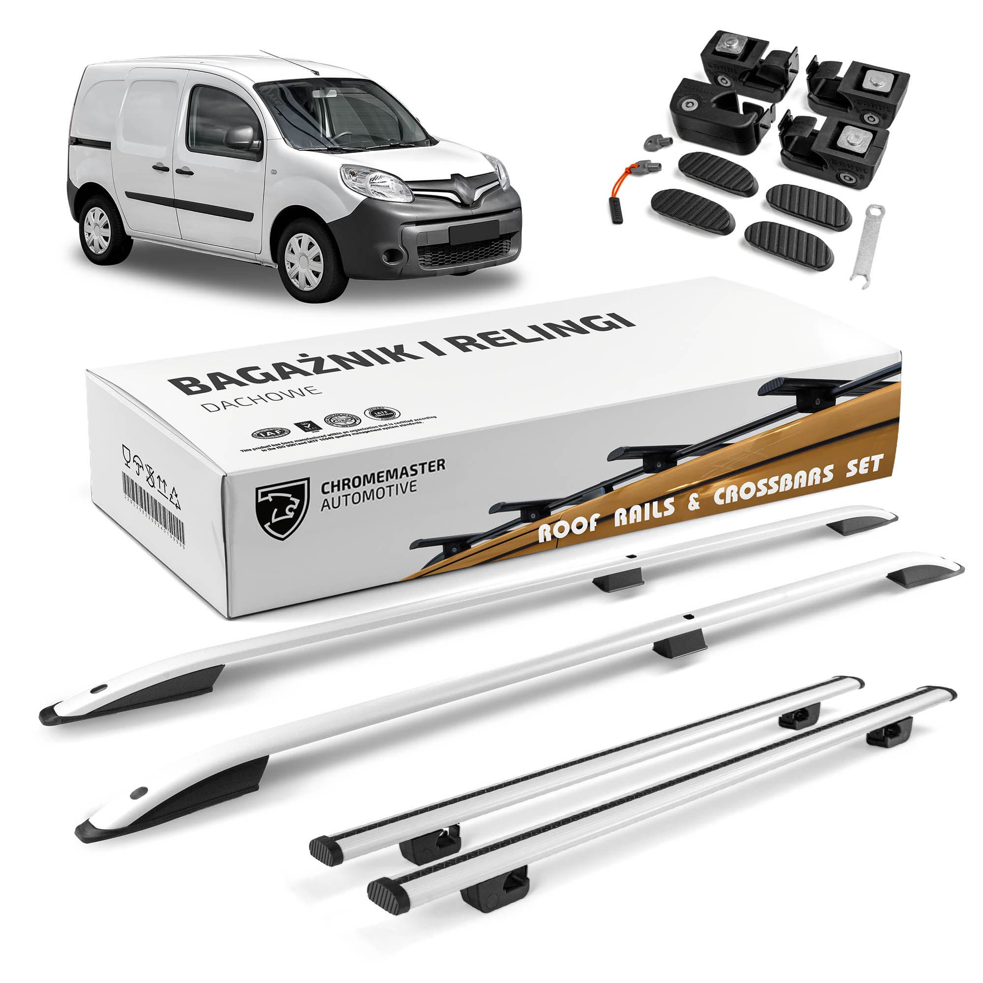 Roof rails with cross bars included SKYPORT — Silver, Aluminum | Plastic, Painted
