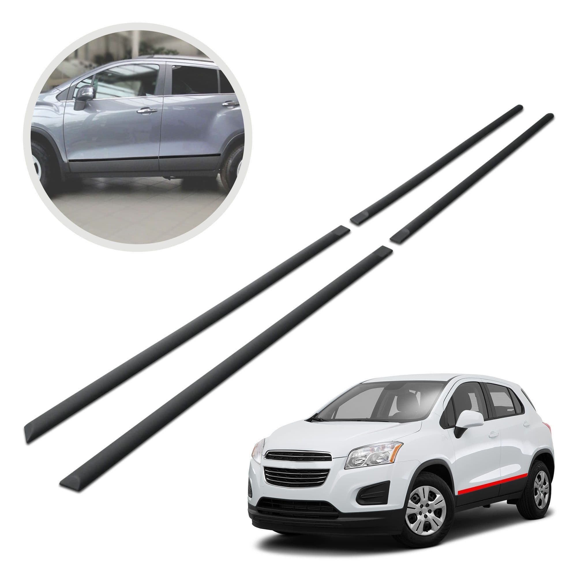 Side door trims — Black, Polyurethane composite PU, Matte