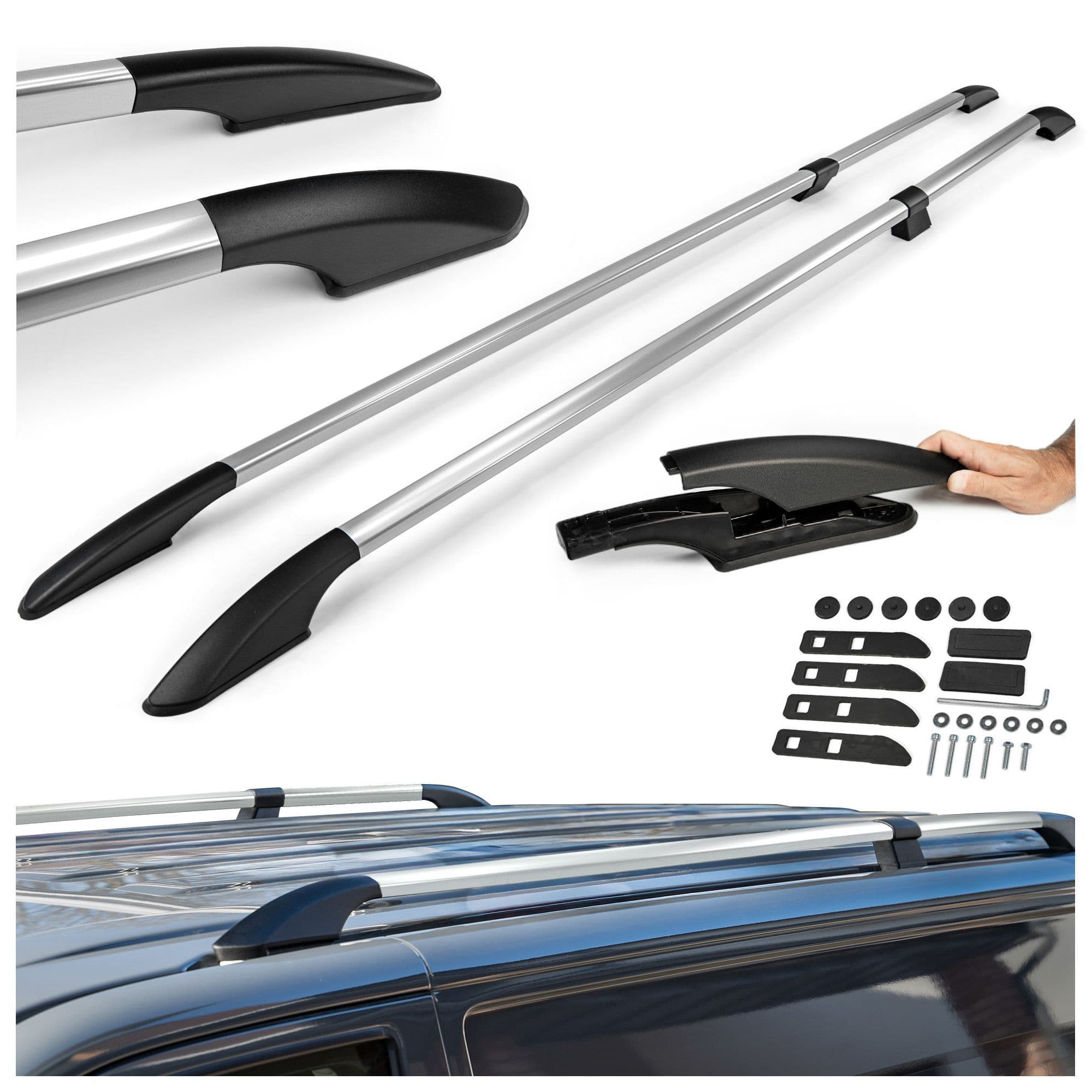 Split roof rails Solid — Chrome, Aluminum | Plastic, Polished