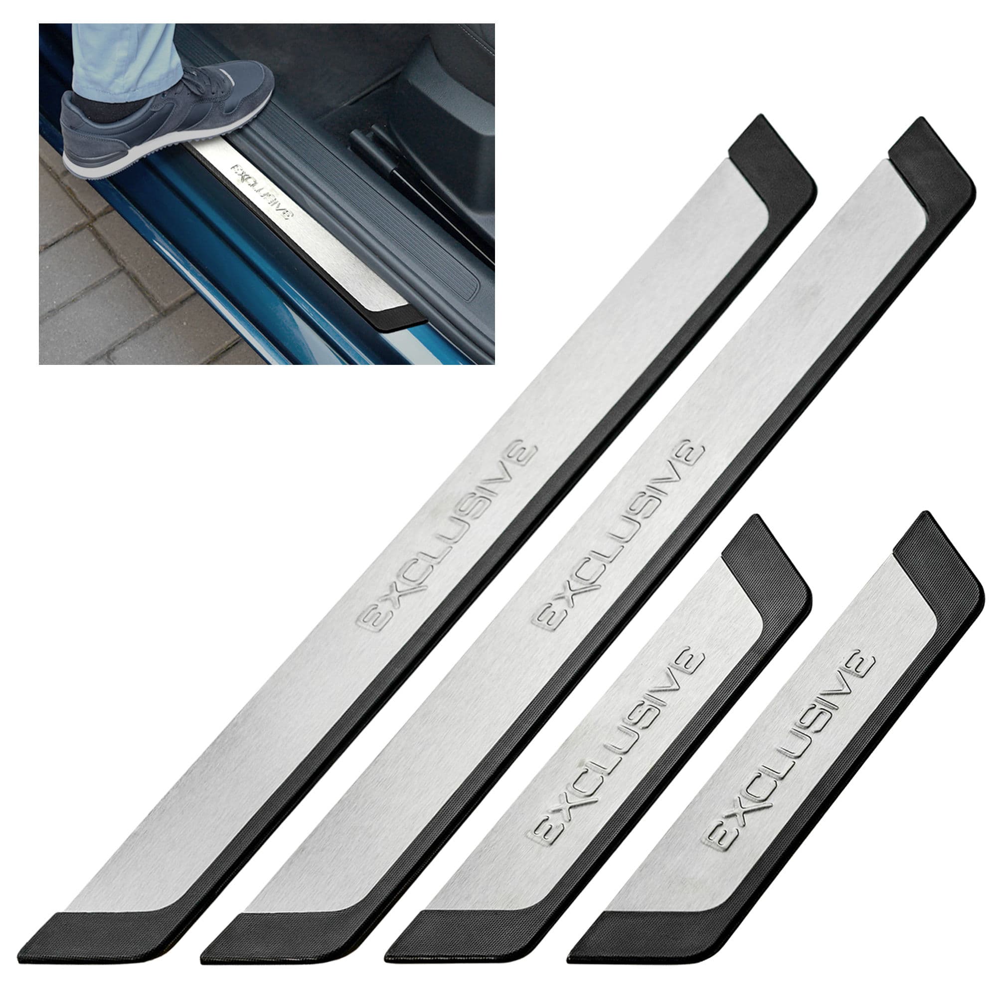 Joncs de seuil universels EXCLUSIVE — Argenté, Acier inoxydable, Brossé