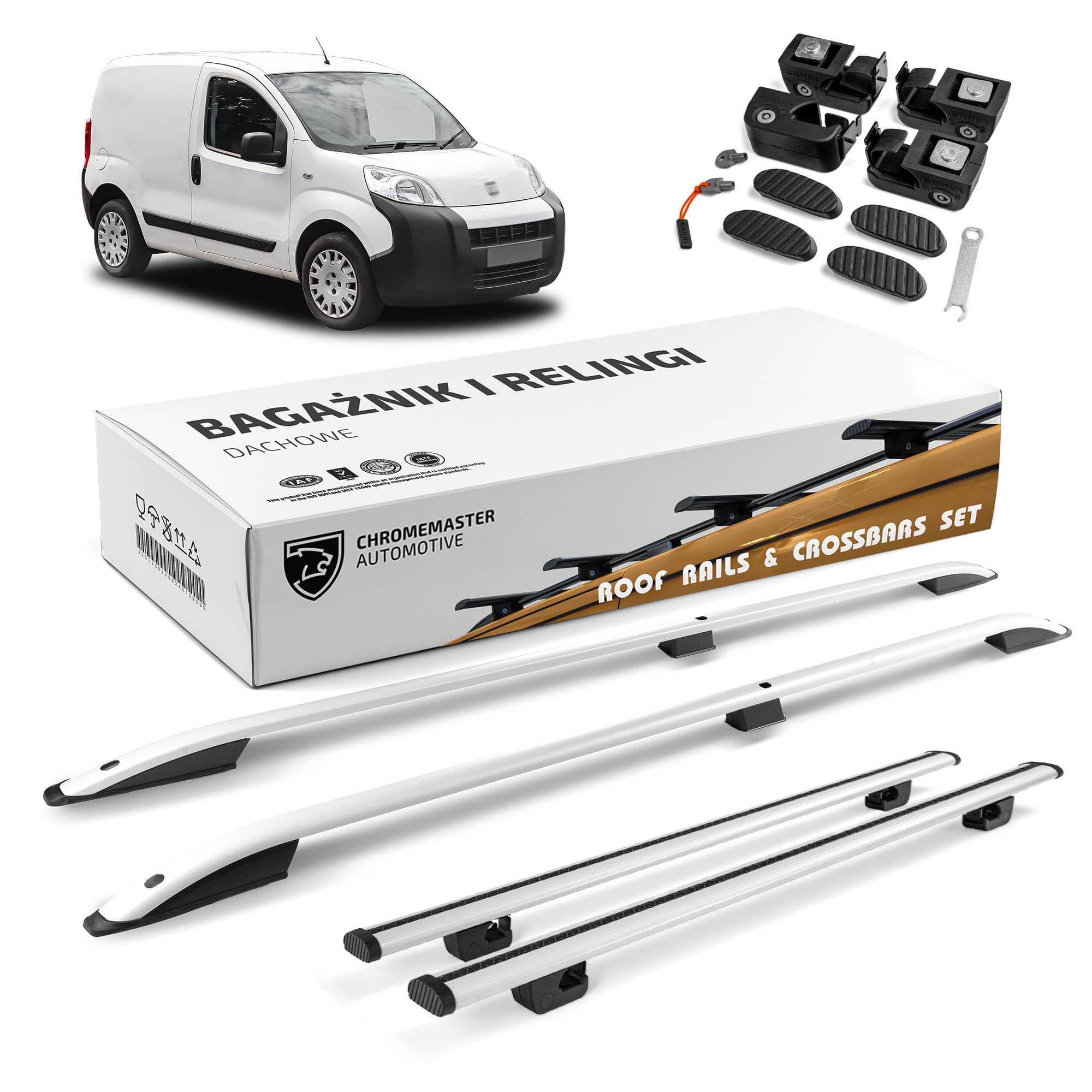 Roof rails with cross bars included SKYPORT — Silver, Aluminum | Plastic, Painted