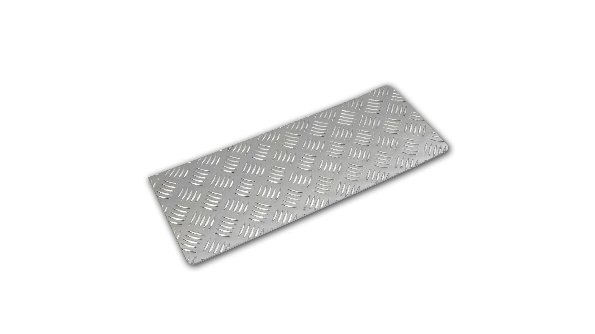 Cover for left rear interior step — Silver, Aluminum, Ribbed