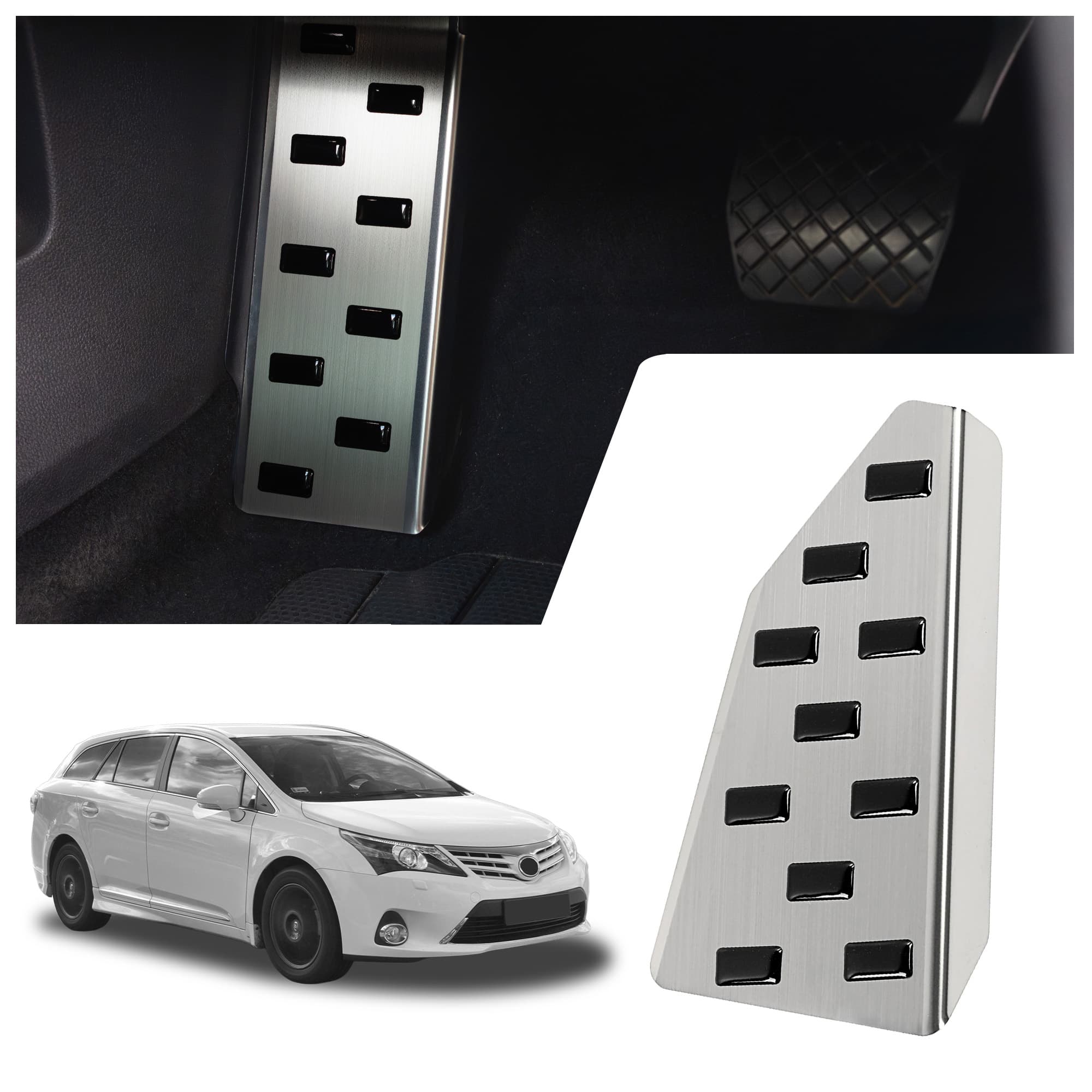 Footrest plate — Black | Silver, Stainless steel, Brushed