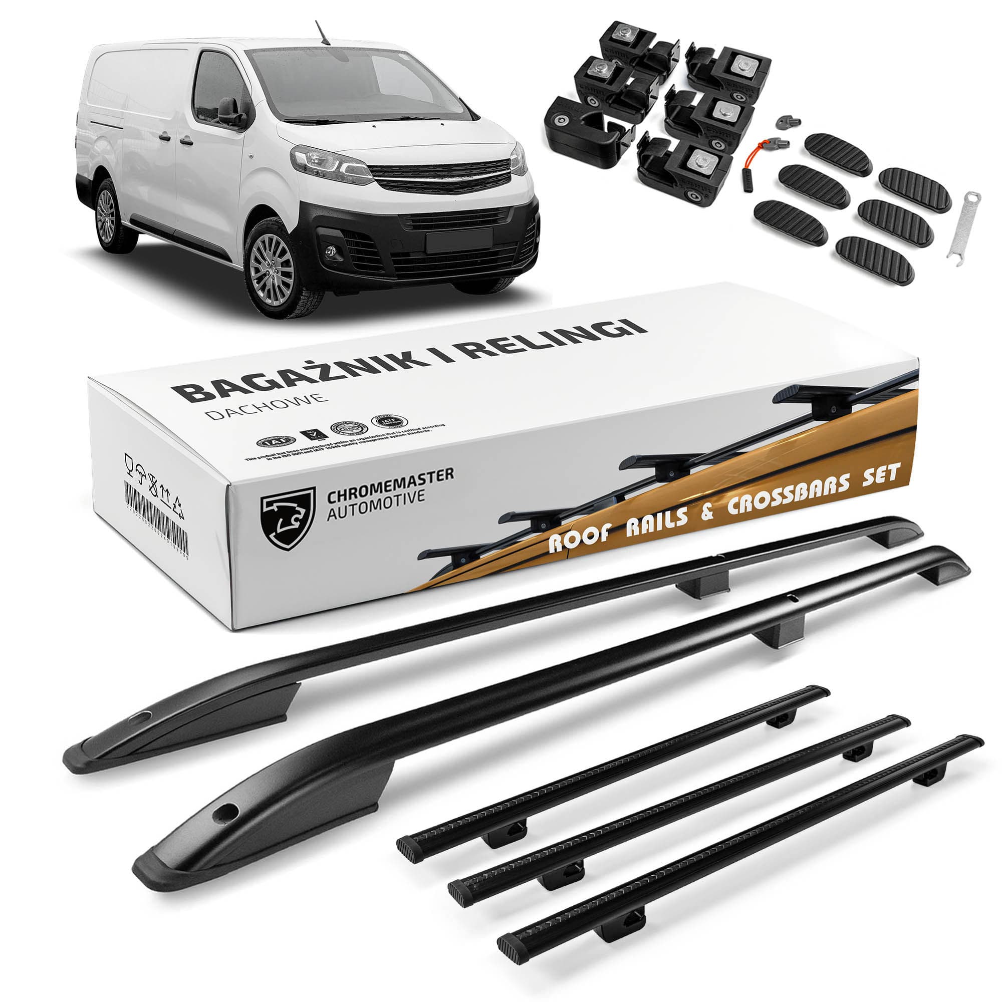 Roof rails with cross bars included SKYPORT — Black, Aluminum | Plastic, Painted