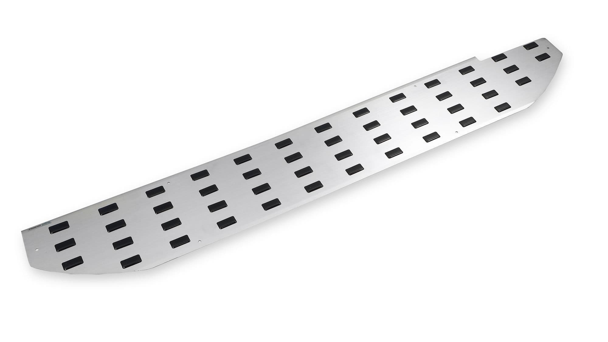 Cover for left rear interior step — Black | Silver, Stainless steel, Polished