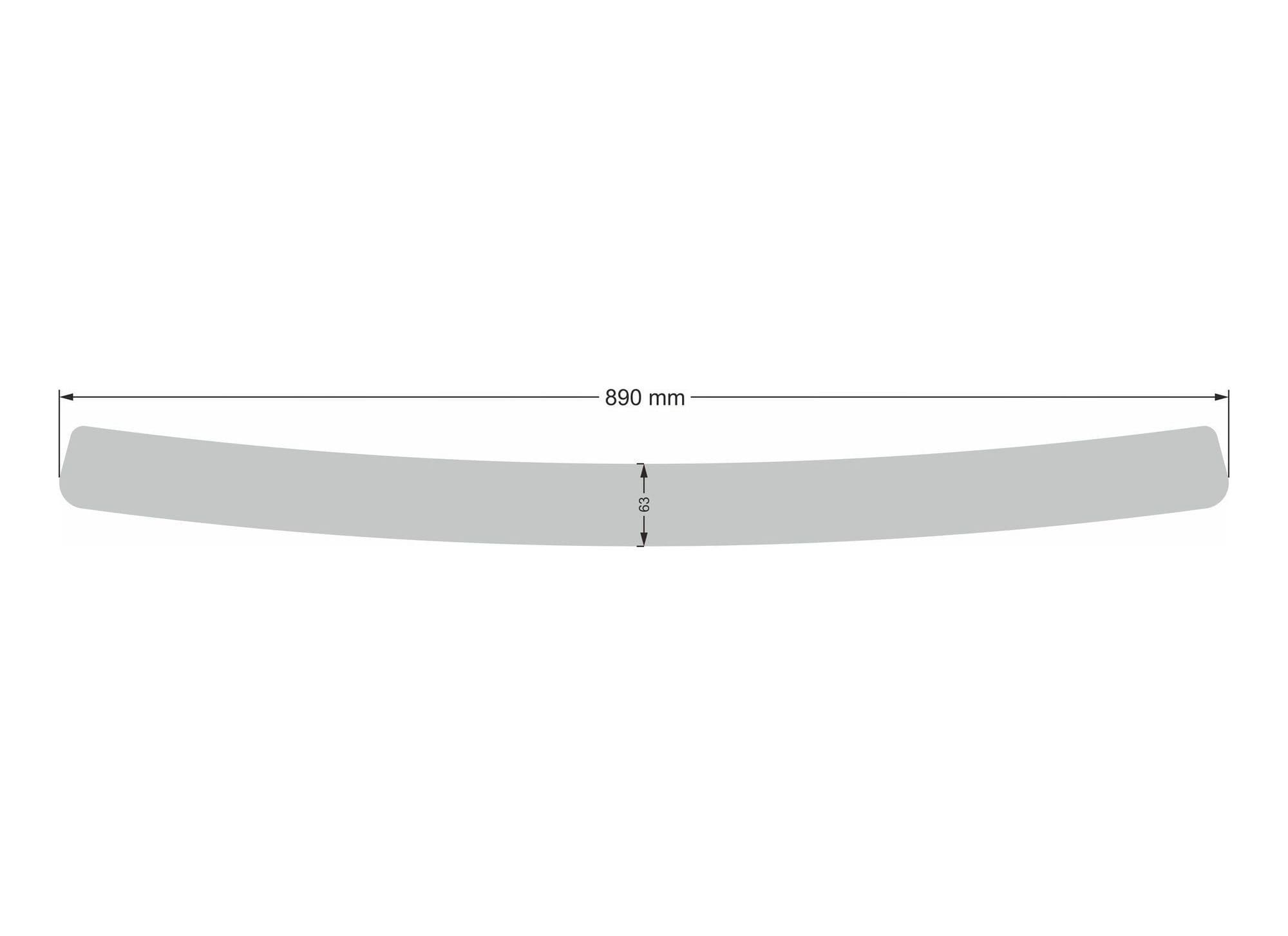 Rear bumper trim — Chrome, Stainless steel, Polished