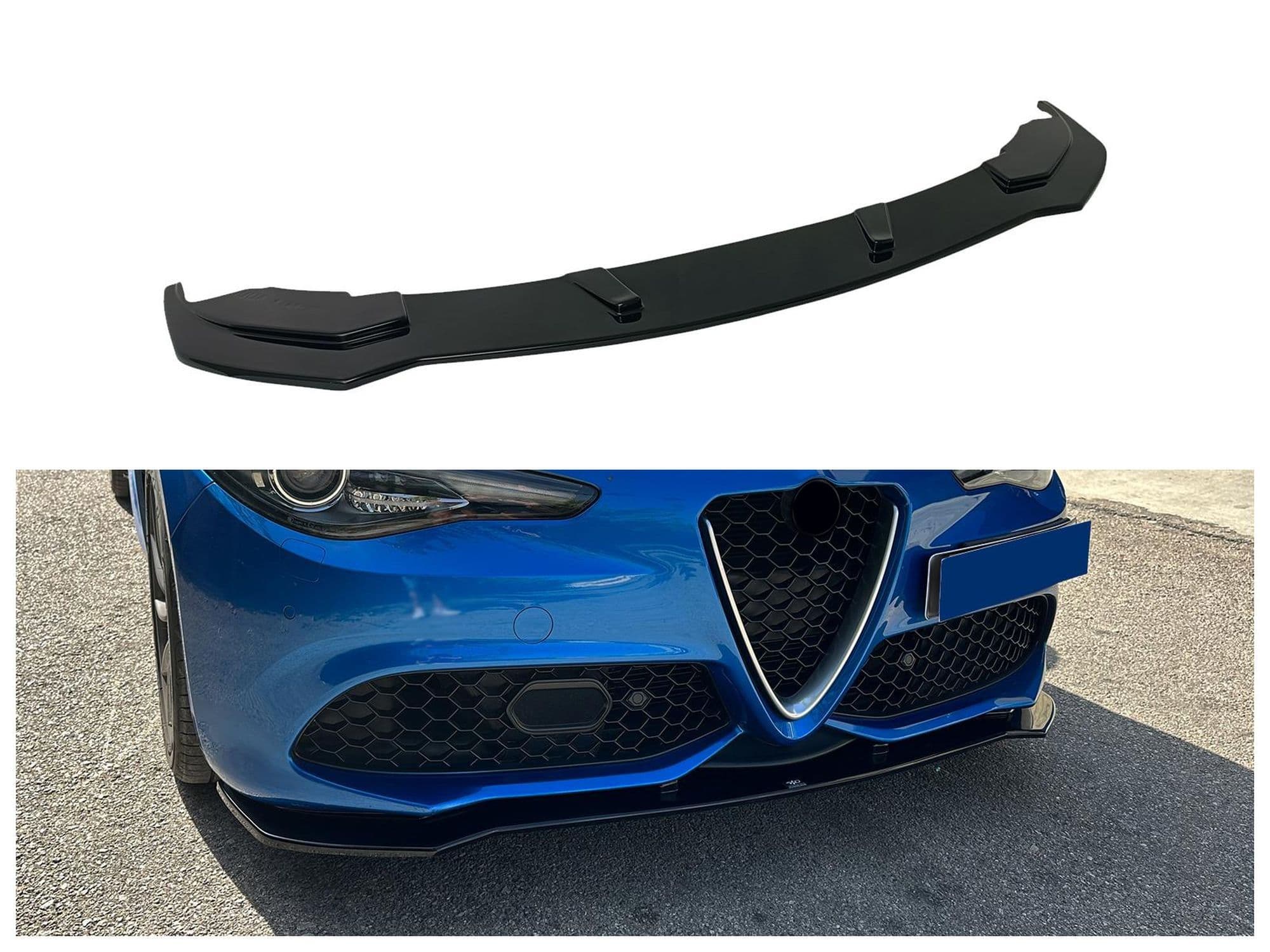 Front splitter — Black, ABS plastic, Shiny