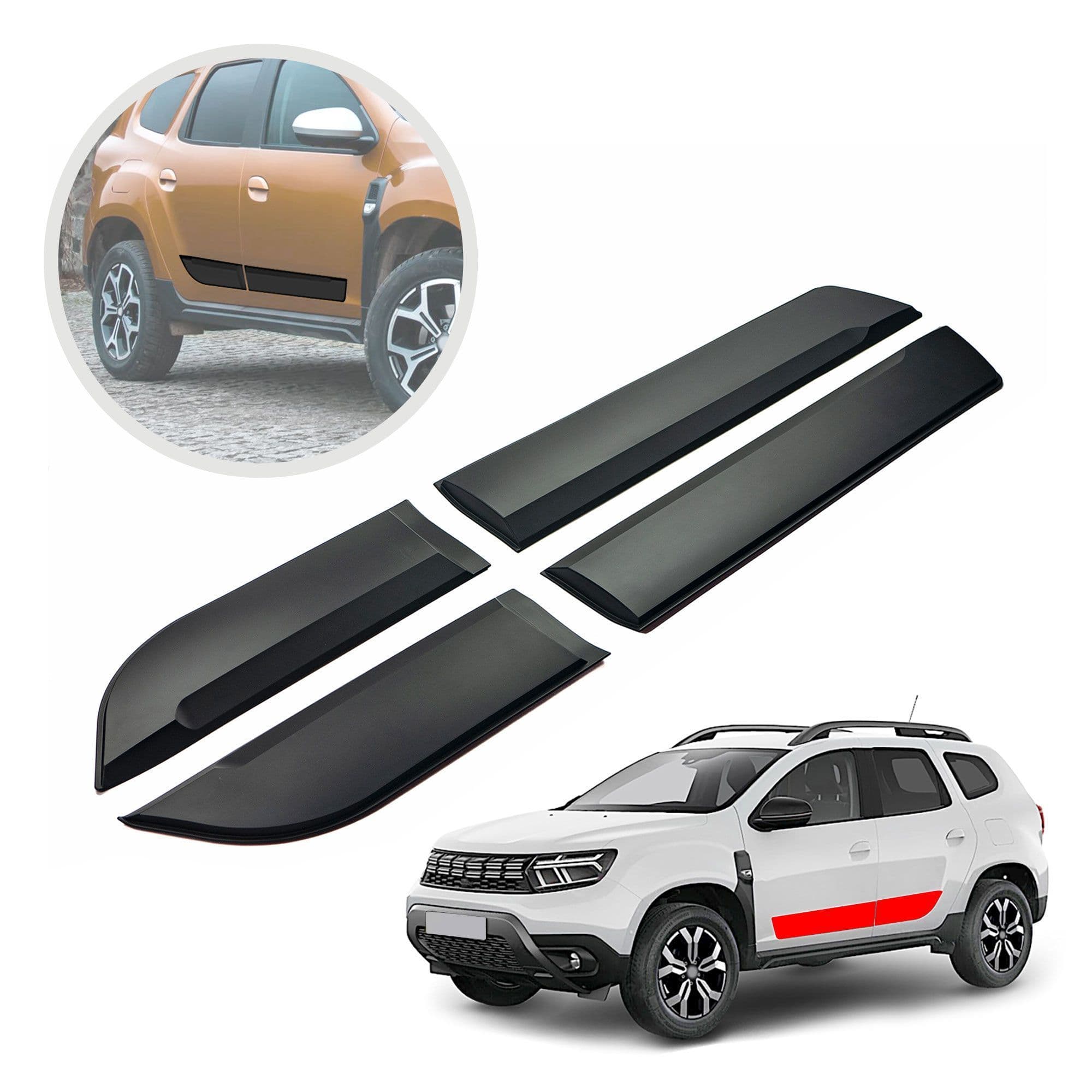 Side door trims — Black, Polyurethane composite PU, Matte