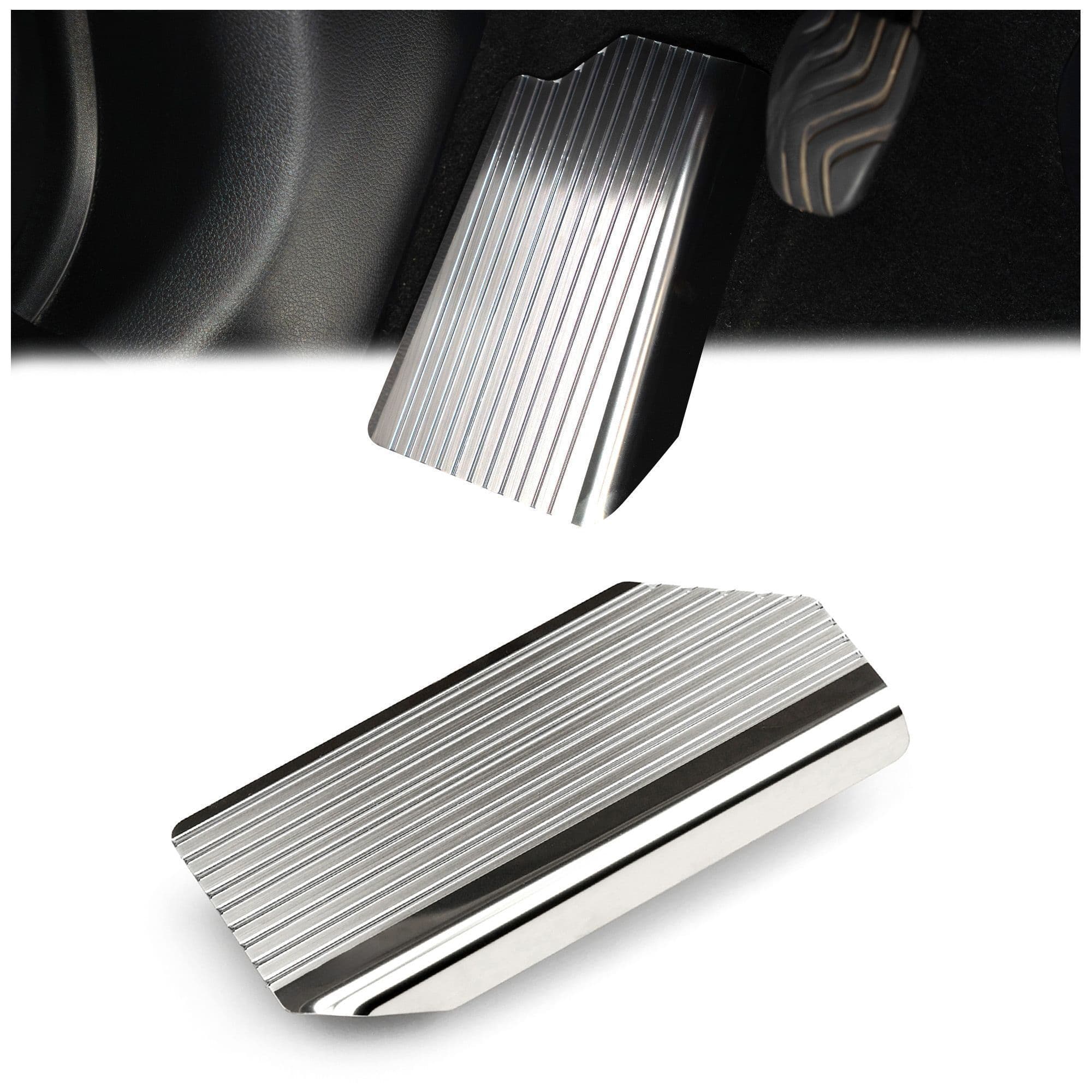 Footrest plate — Silver, Stainless steel, Brushed