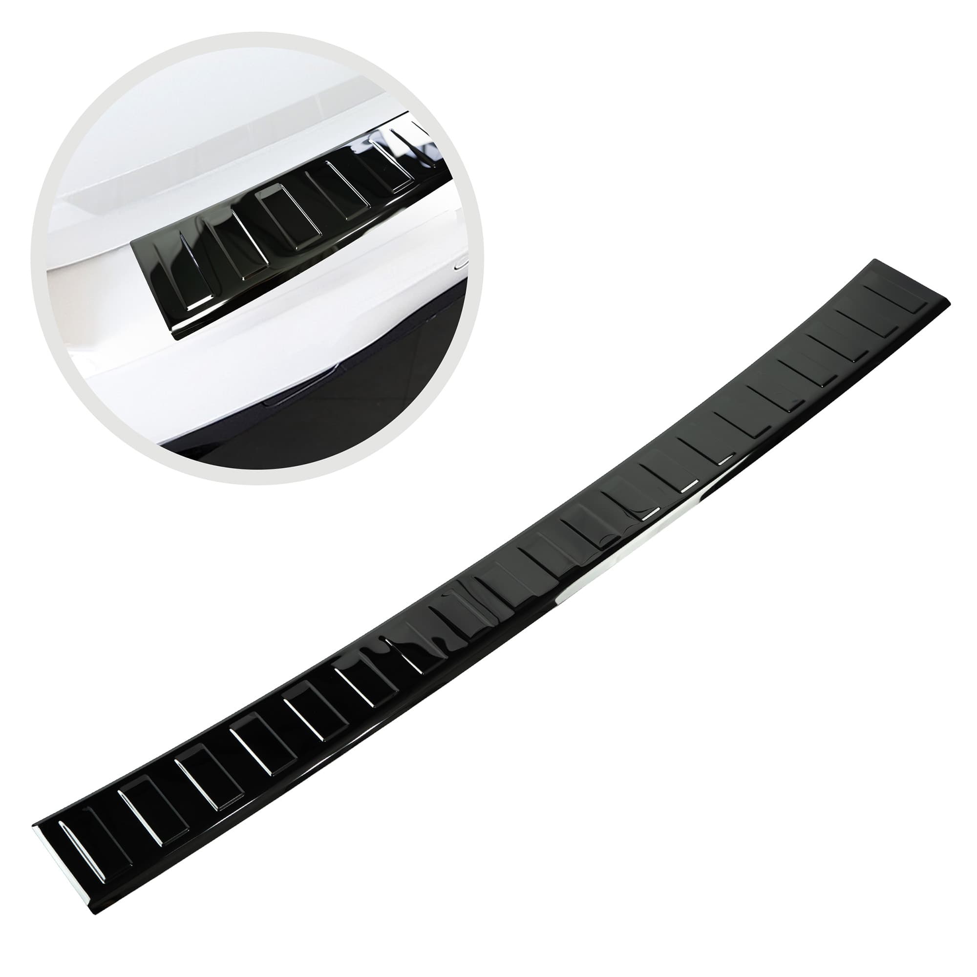 Leiste der hinteren Stoßstange — Schwarzchrom, Rostfreier Stahl, Piano Black