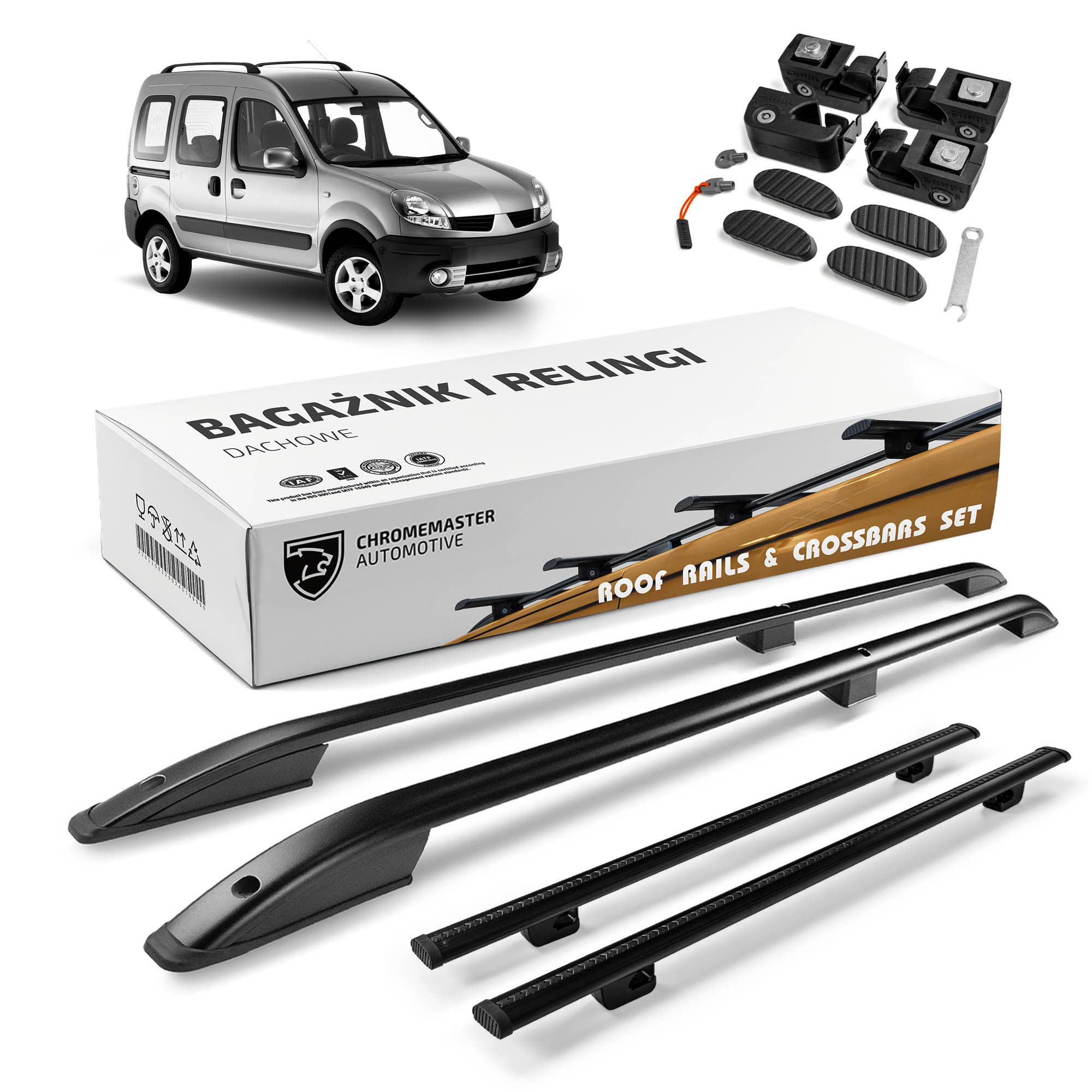 Roof rails with cross bars included SKYPORT — Black, Aluminum | Plastic, Painted
