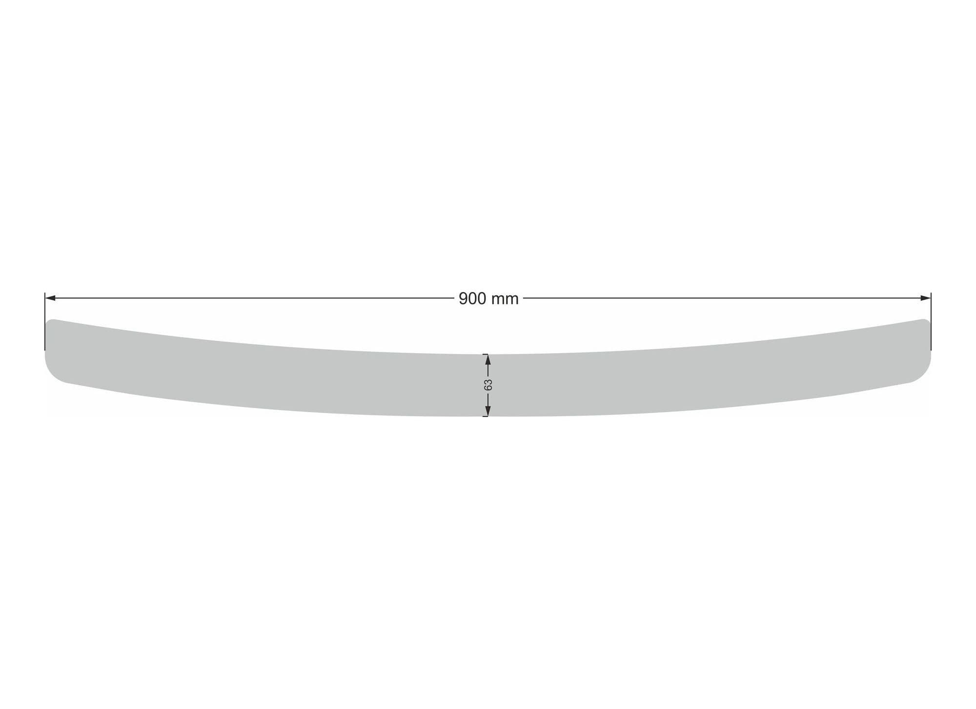 Rear bumper trim — Chrome, Stainless steel, Polished