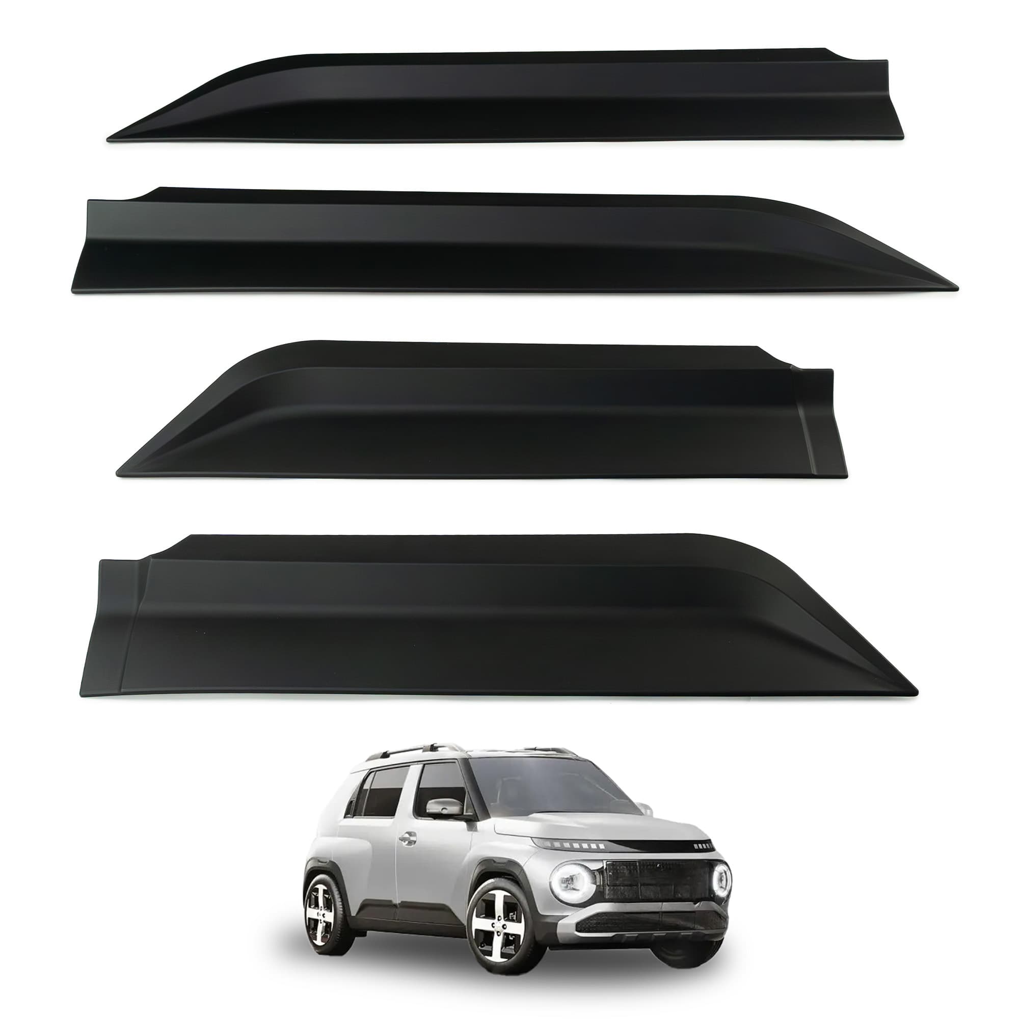 Side door trims — Black, Polyurethane composite PU, Matte