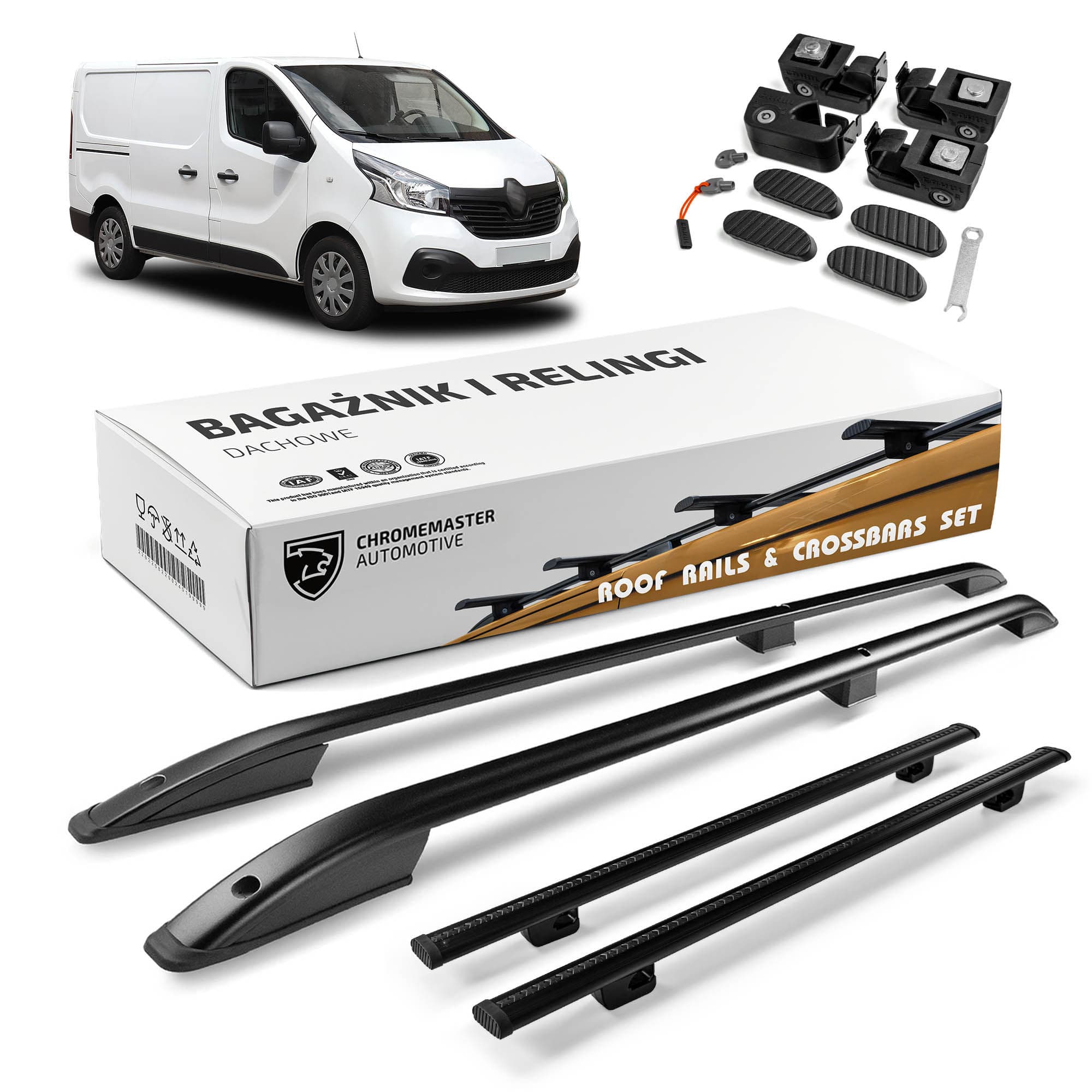 Roof rails with cross bars included SKYPORT — Black, Aluminum | Plastic, Painted