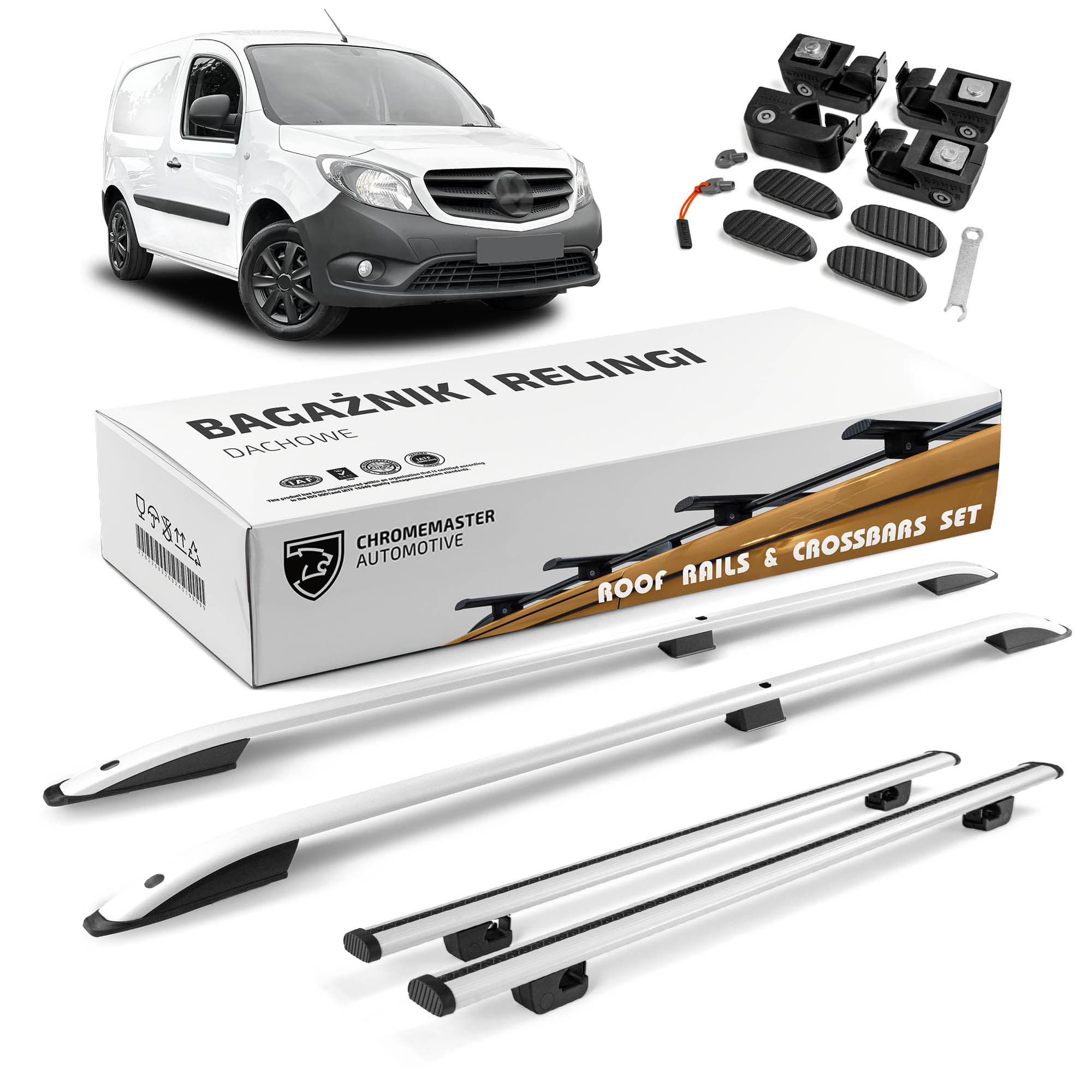 Roof rails with cross bars included SKYPORT — Silver, Aluminum | Plastic, Painted