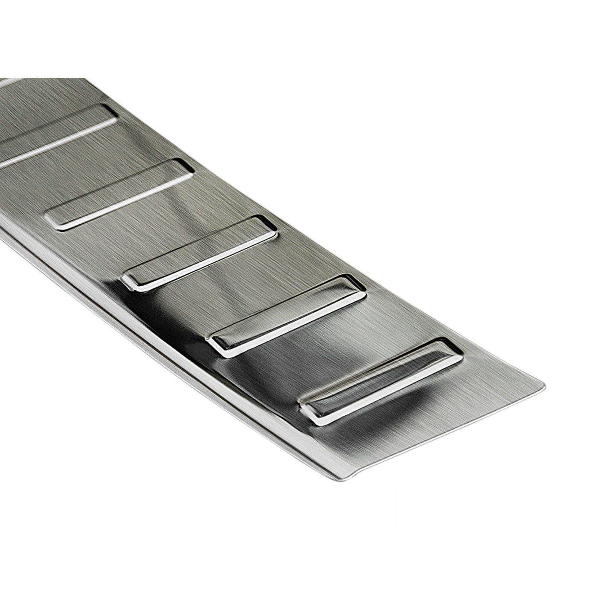Rear bumper trim — Silver, Stainless steel, Brushed