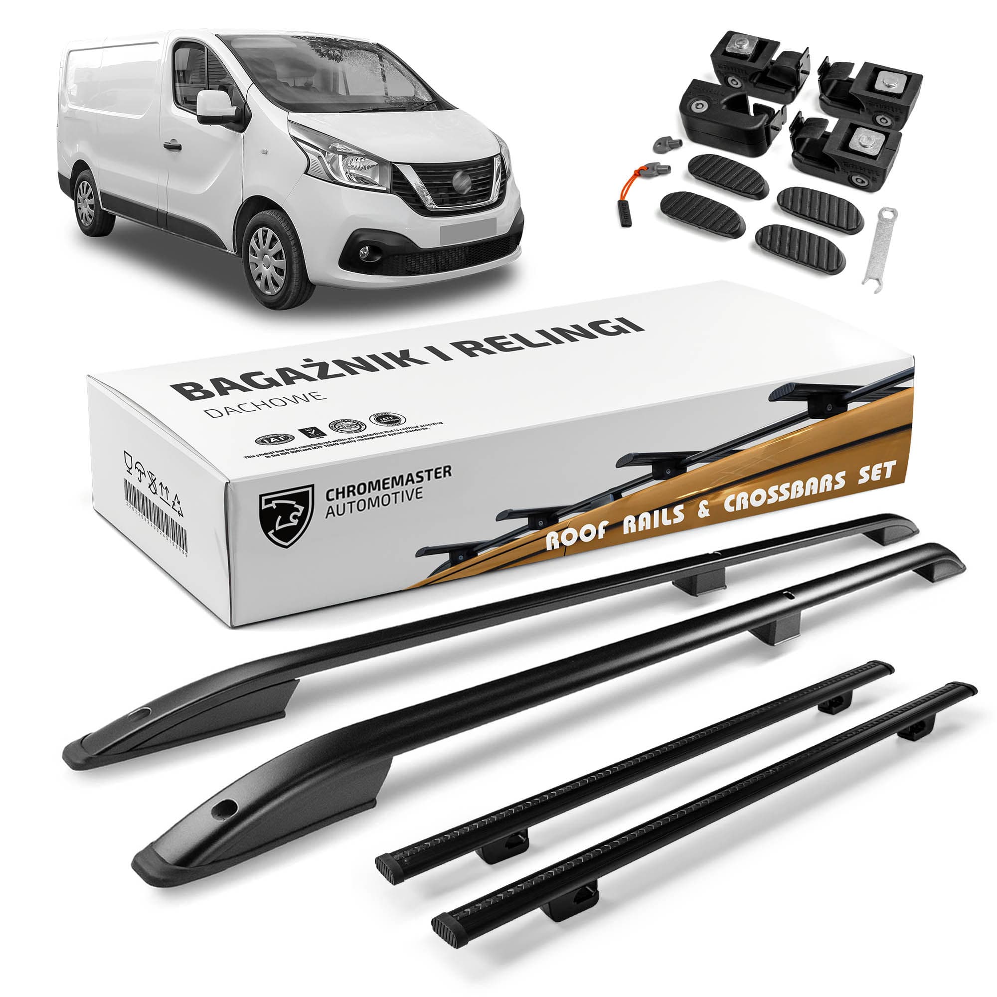 Roof rails with cross bars included SKYPORT — Black, Aluminum | Plastic, Painted