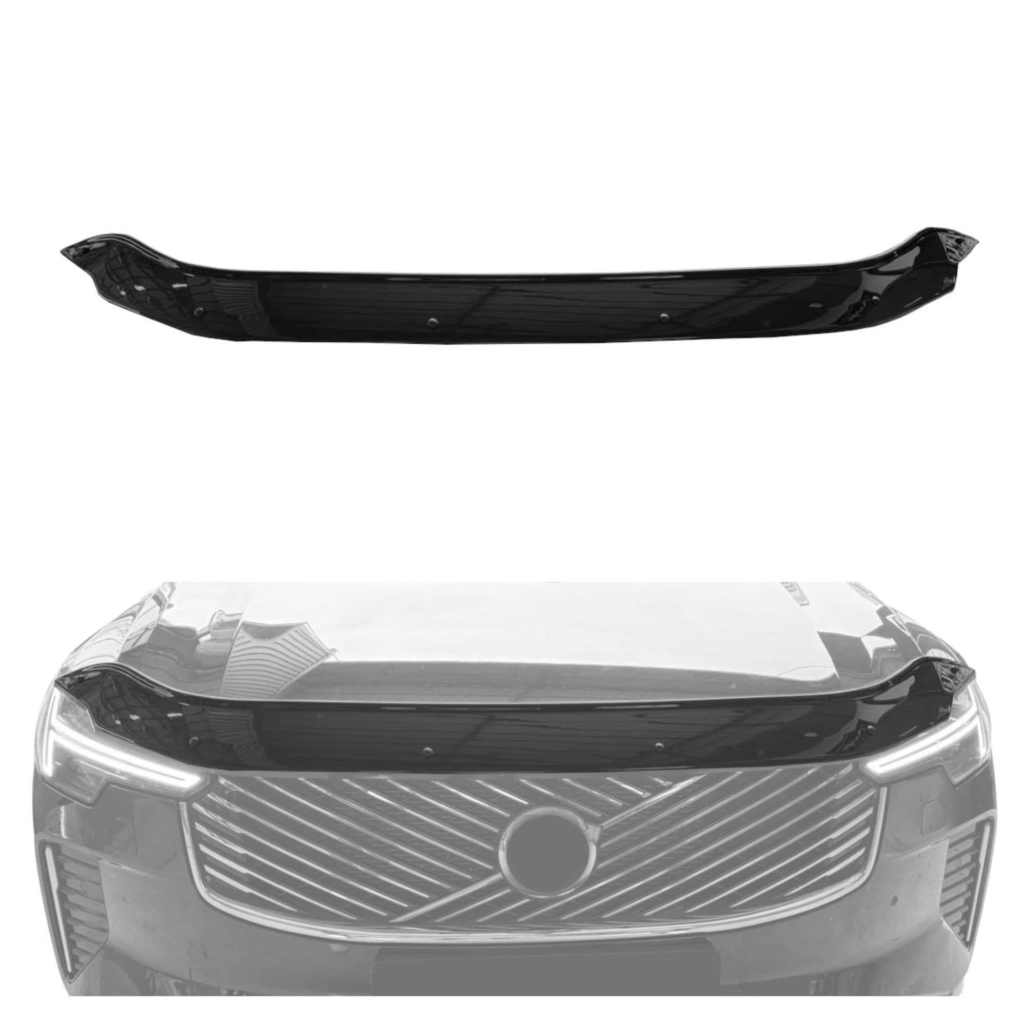 Bonnet guard — Black, ABS plastic, Shiny