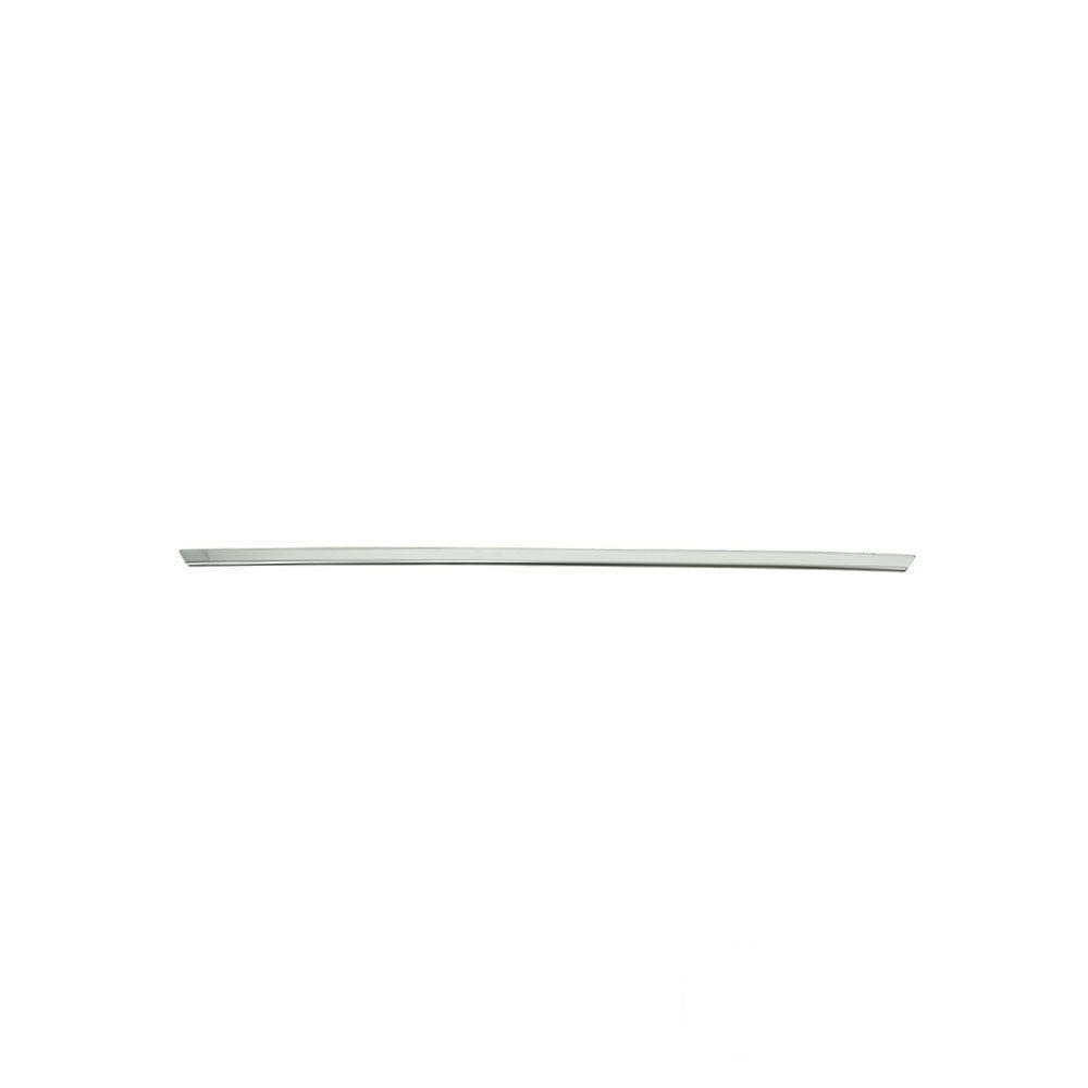 Rear tailgate trim above the license plate — Chrome, Stainless steel, Polished