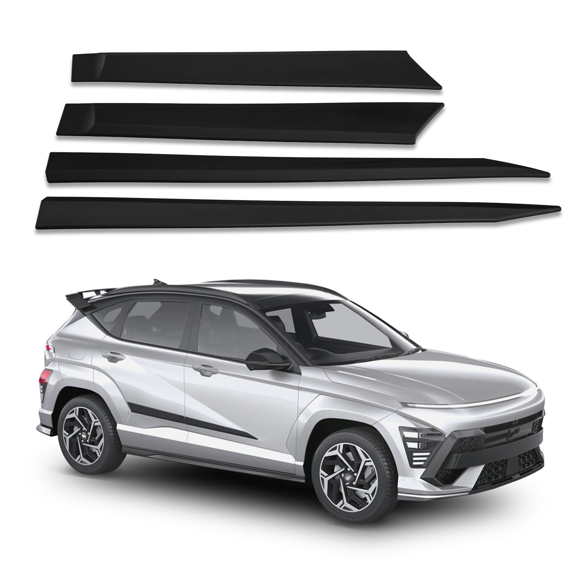 Side door trims — Black, Polyurethane composite PU, Matte
