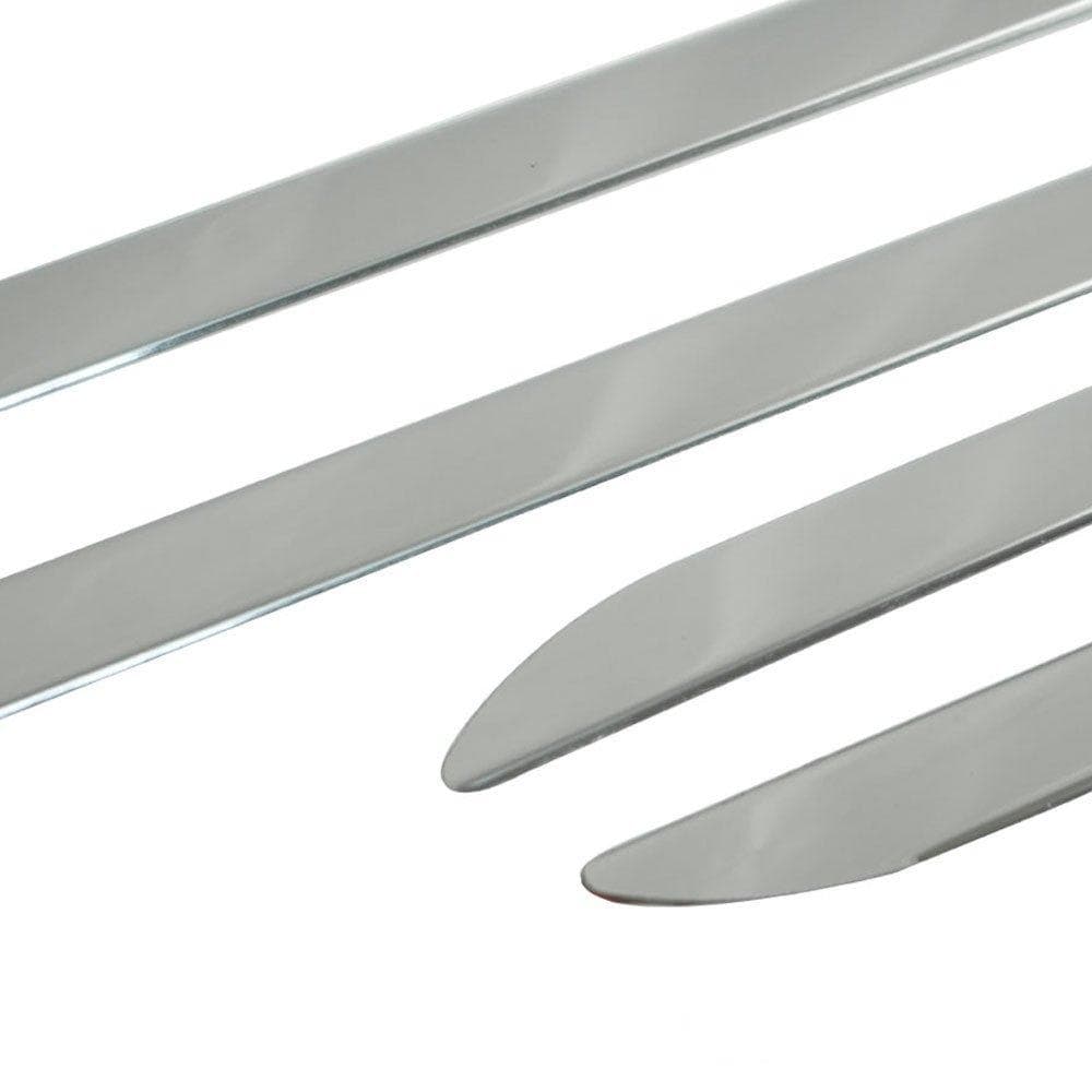 Moulures de portes latérales — Chrome, Acier inoxydable, Poli