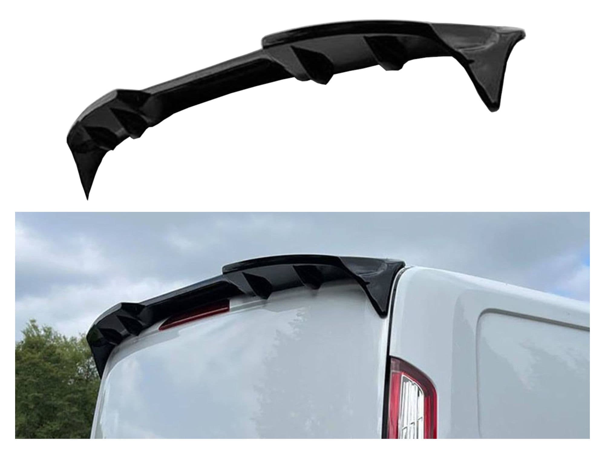 Roof spoiler — Black, Polyurethane, Piano Black