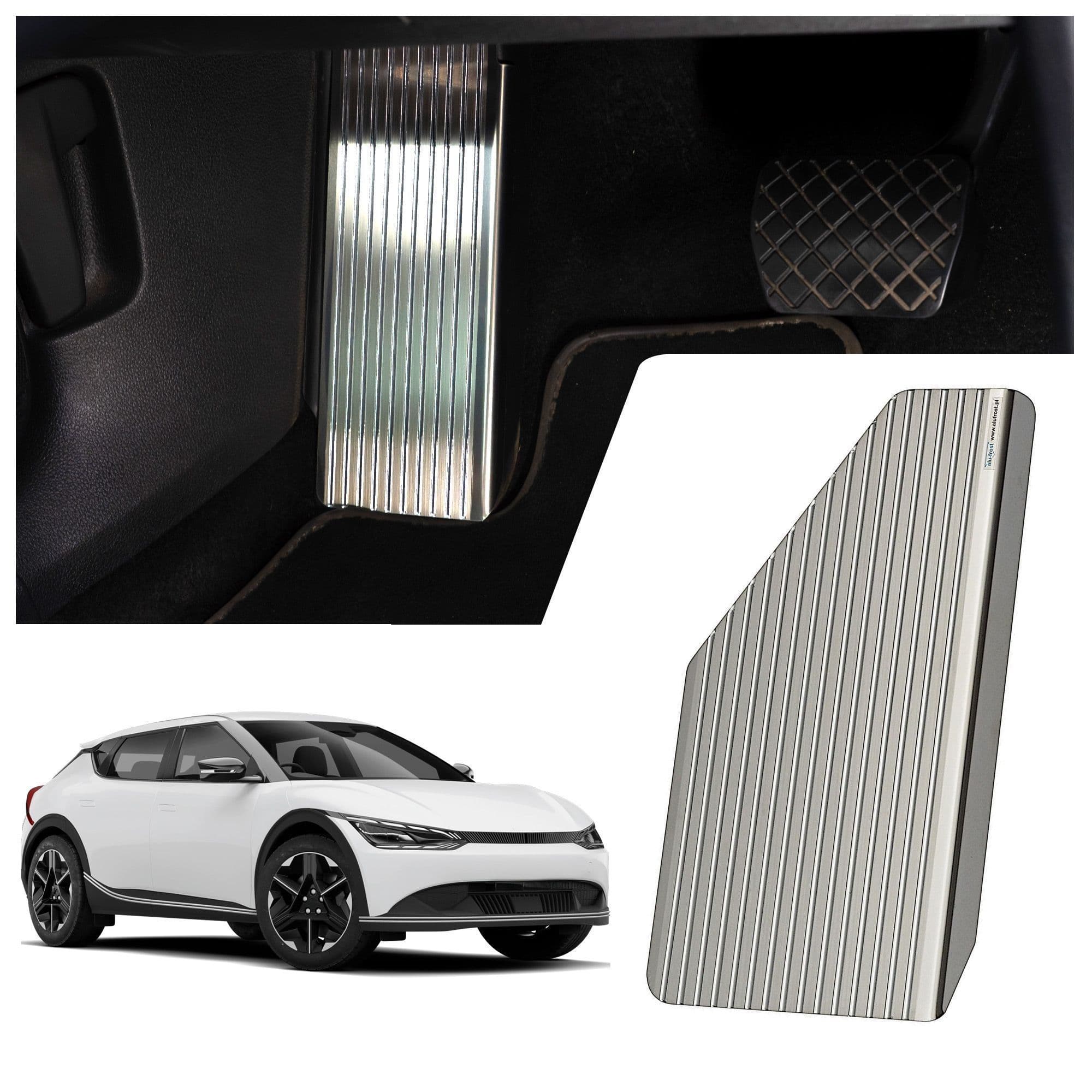 Footrest plate — Silver, Stainless steel, Brushed